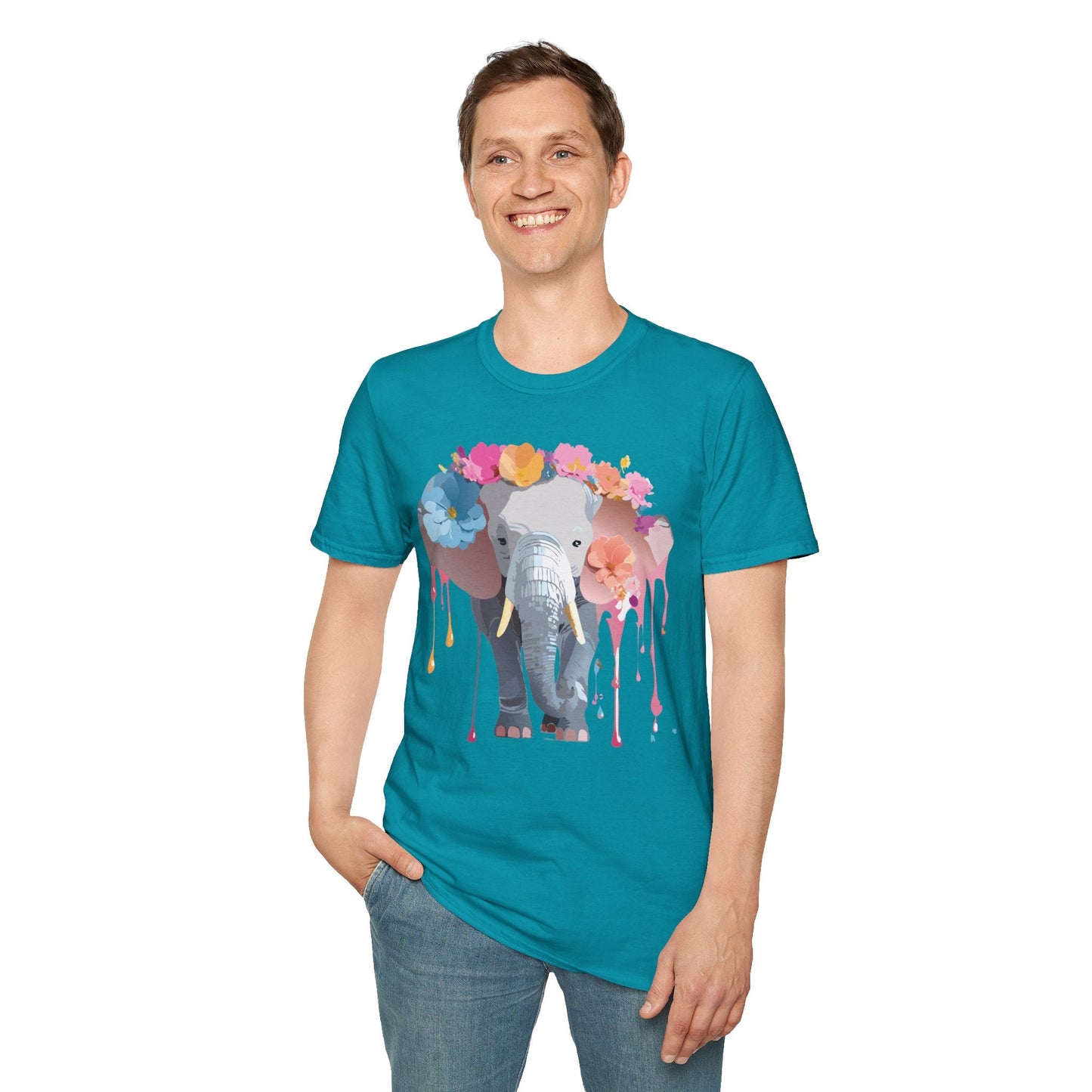 Elephant T Shirt Unisex Softstyle Gildan 64000 Elephant On T Shirt Animation Animals Tee