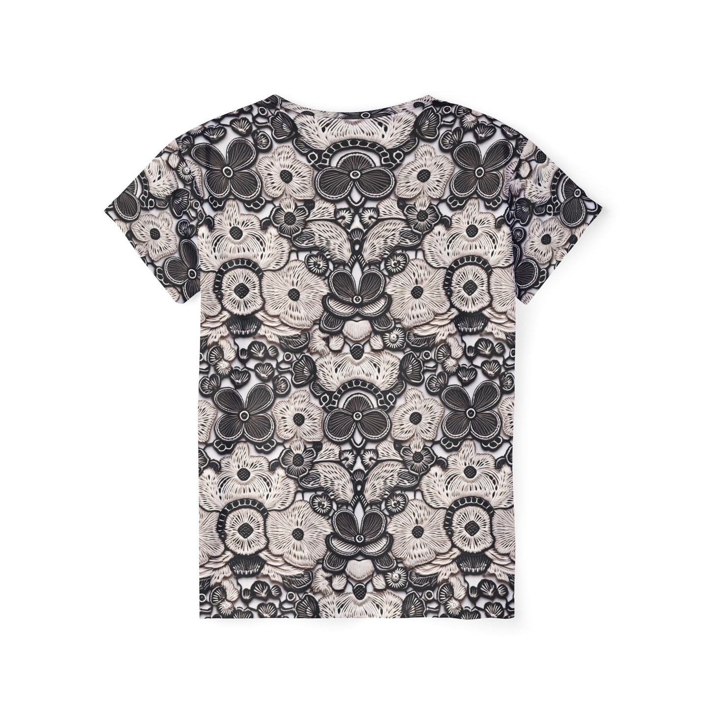 Women Poly T-Shirt with Lace Print 4