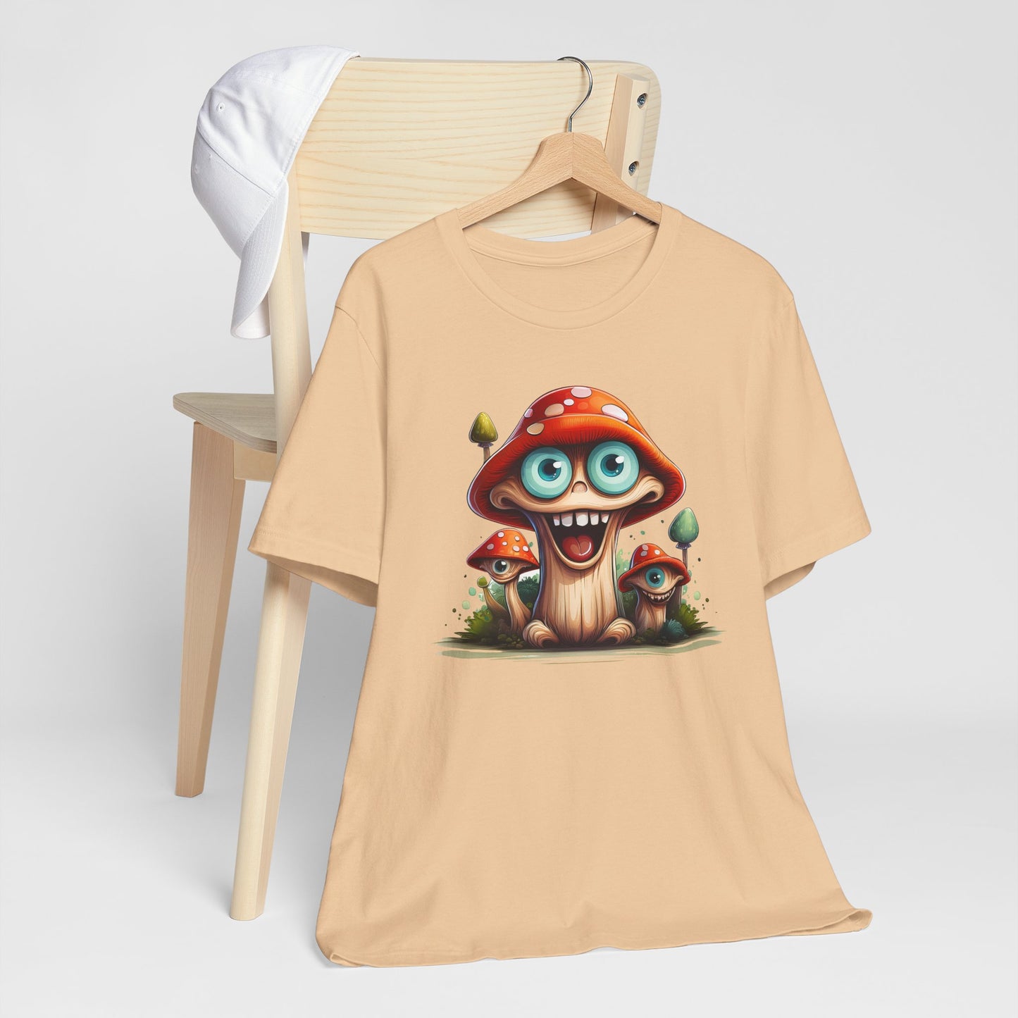 Cute Mushroom Graphic Tee, Fun Cartoon Shirt, Funny Mushroom Shirt, Cute Cartoon Tees, Graphic T-Shirt, Art Design T-Shirt