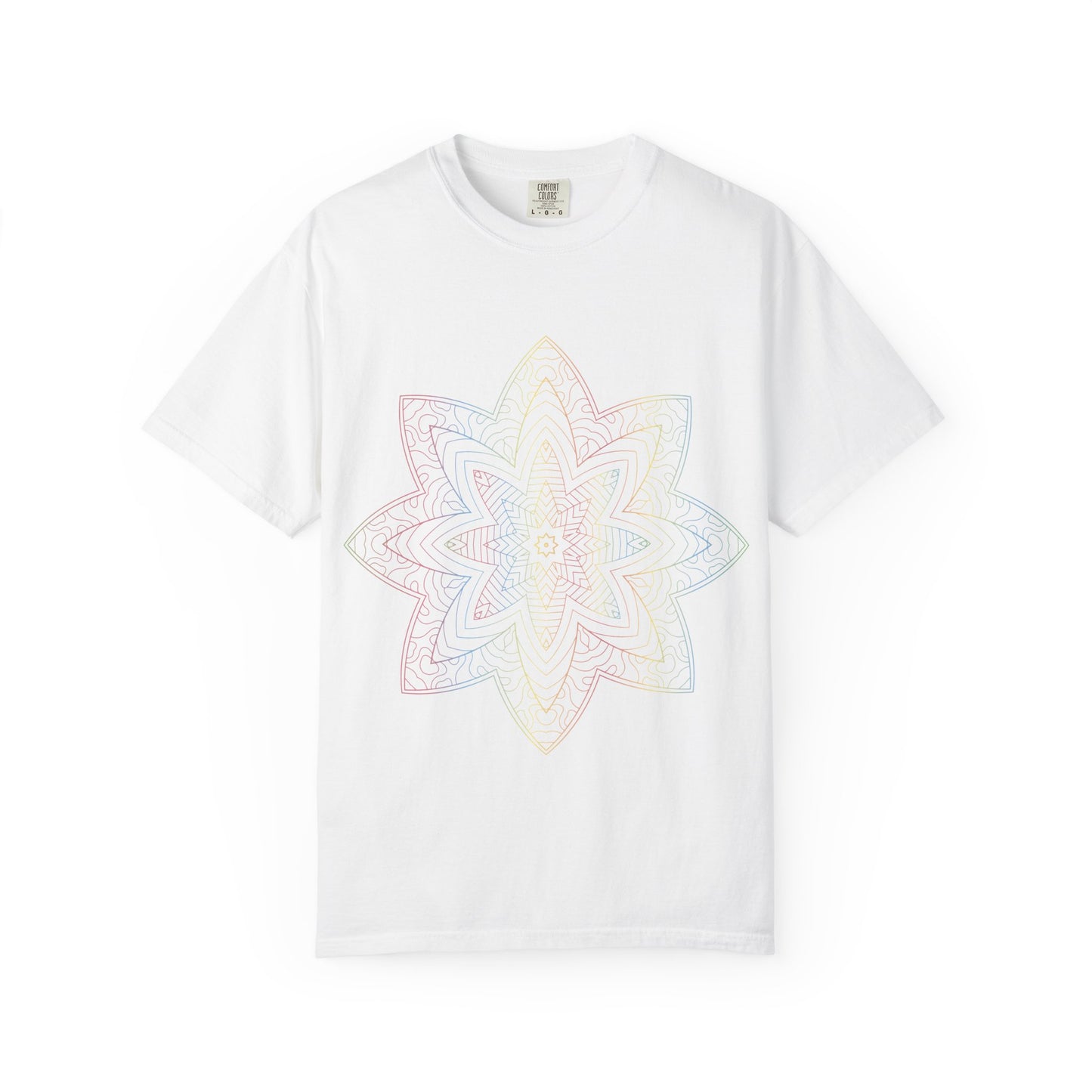 Unisex Garment Dyed Cotton T-Shirt with Mandala Graphic Design