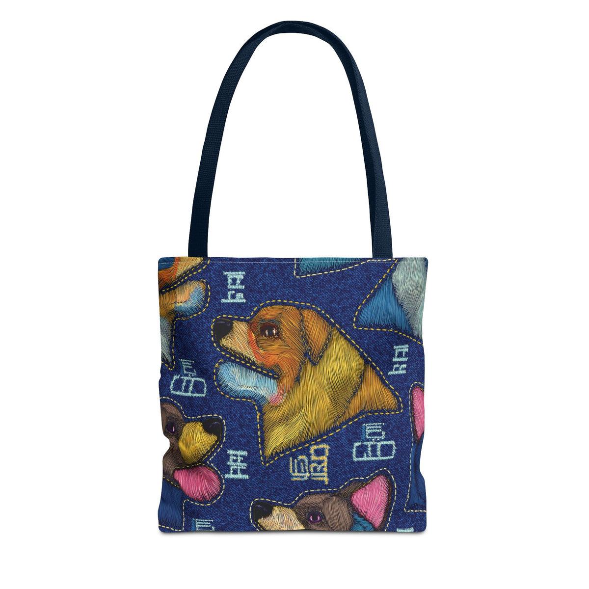 Denim Fabric Imitation Print Unisex Canvas Bag Poly Spun 3 Sizes Tote Bag 191-10
