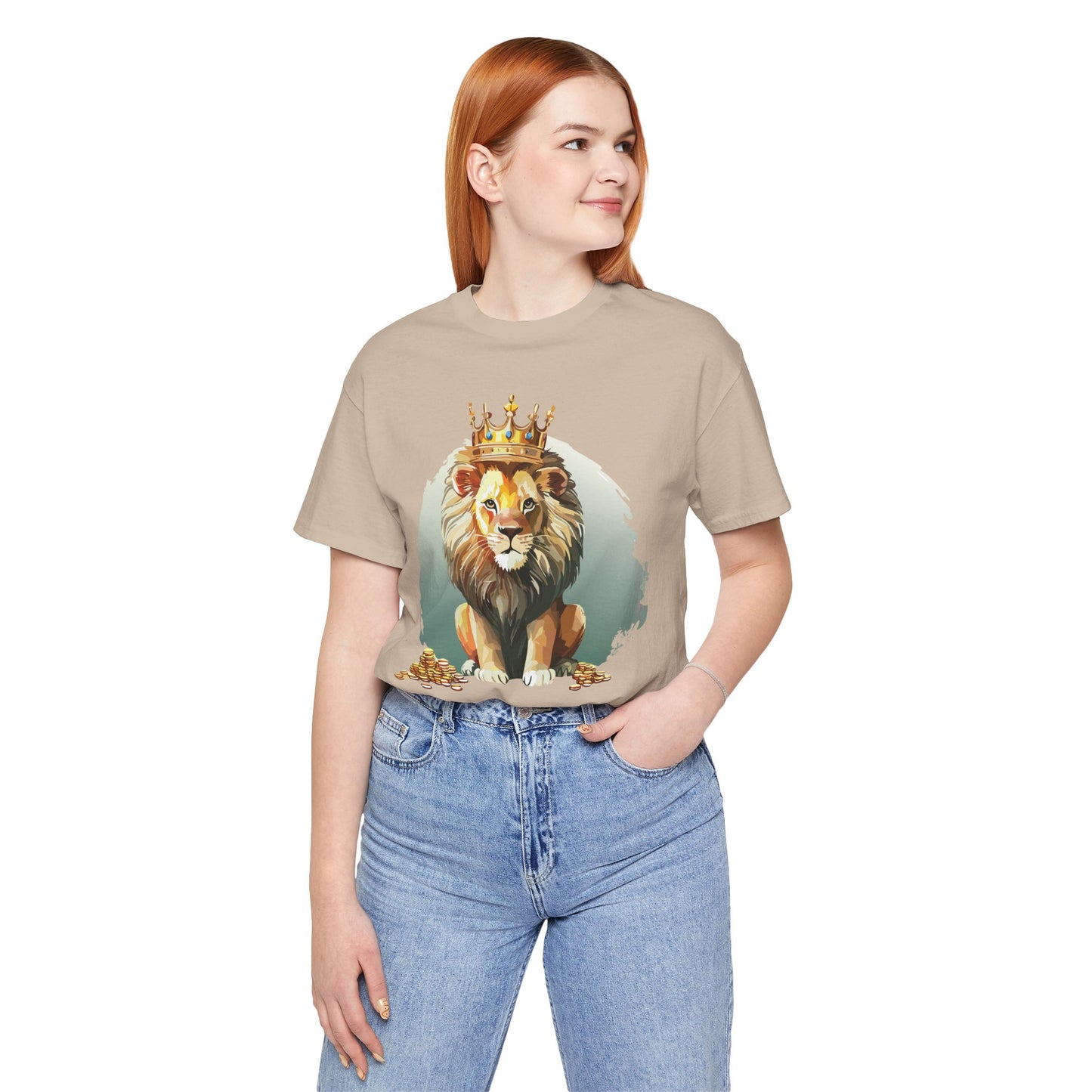 Regal Lion Short Sleeve Tee, Animal Shirt, Lion Tee, Unisex Top, Birthday Gift, Shirt with Animal design