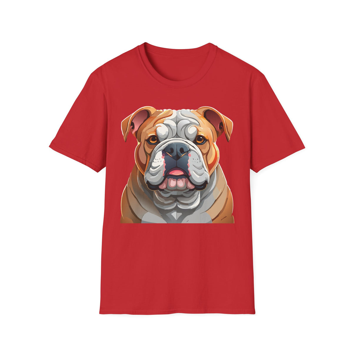 Bulldog Face Graphic T-Shirt | English Bulldog Illustration Tee