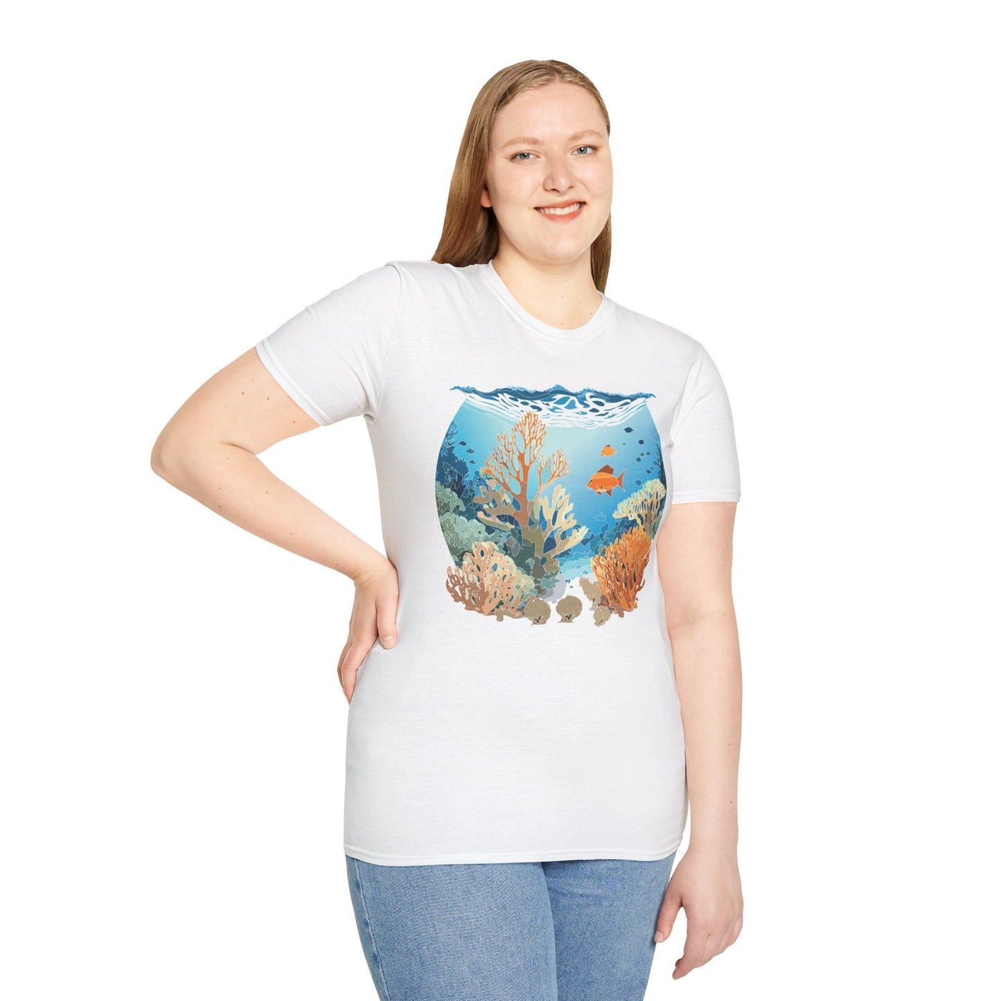 Ocean Tee Shirt Unisex Gildan Softstyle Cotton Tee Shirt 64000 Lightweight Breathable Comfort