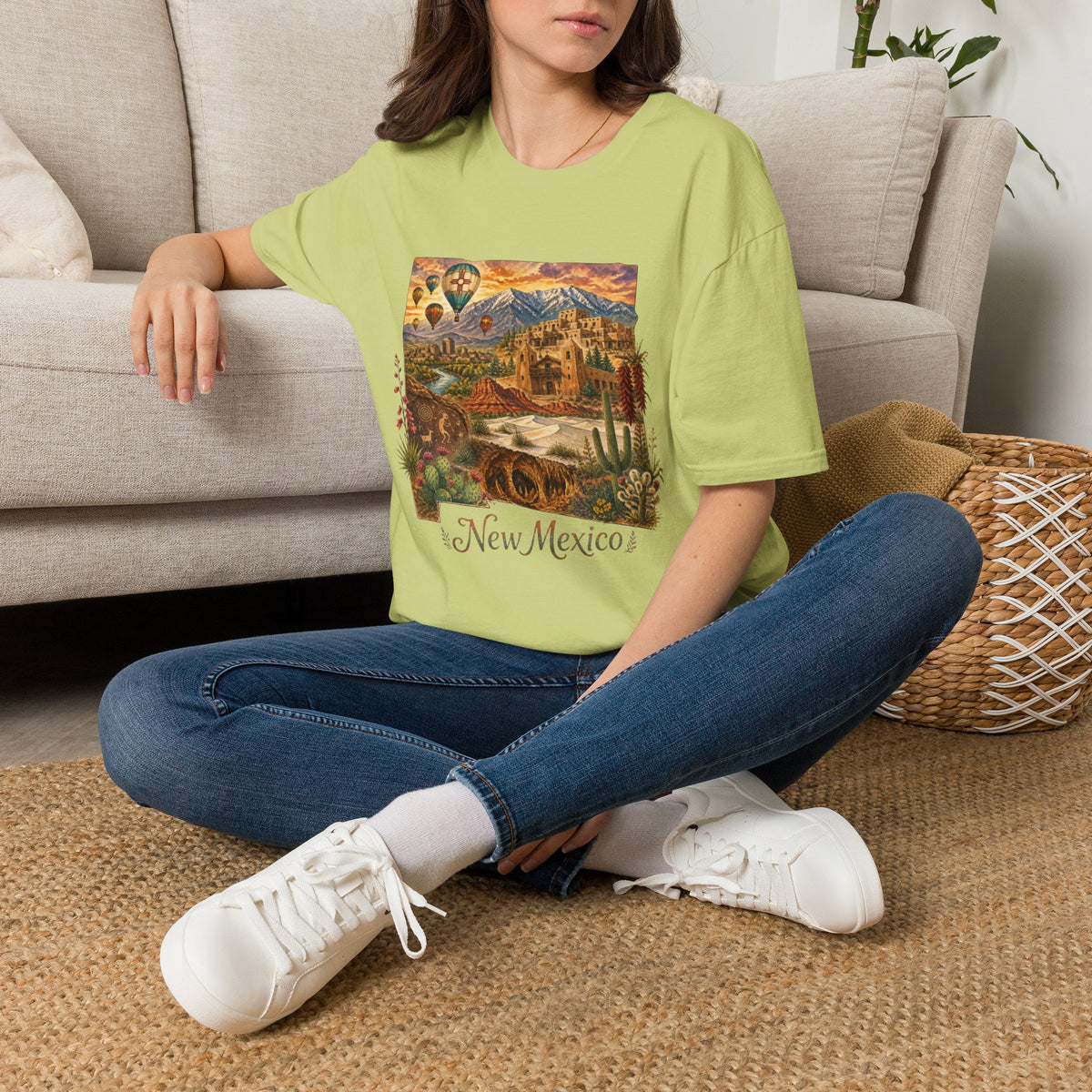 New Mexico State Travel Tourist Graphic Design Unisex 100 Cotton Gildan T-Shirt