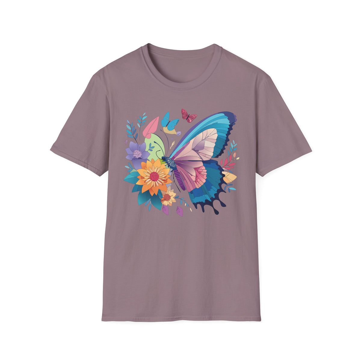 Watercolor Butterfly Floral Graphic Design Unisex 100 Cotton Gildan T-Shirt