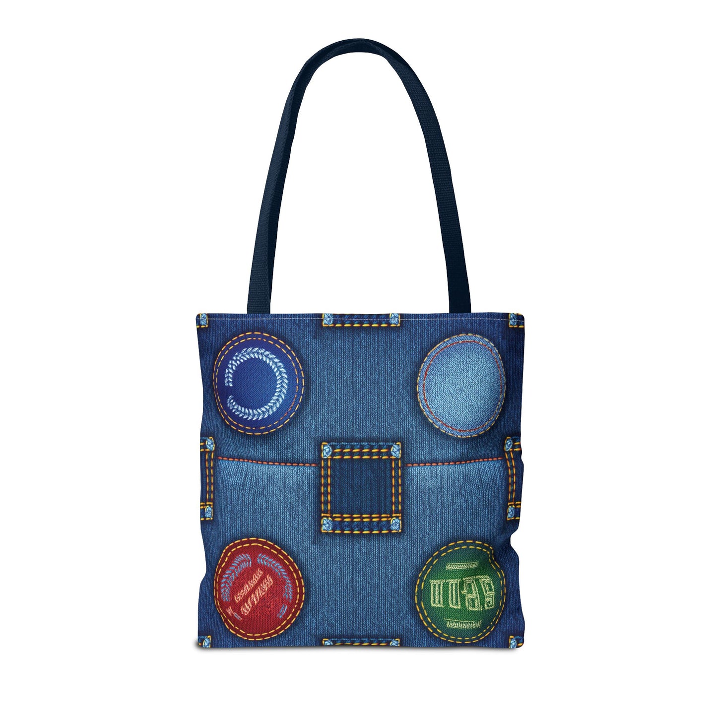 Denim Fabric Imitation Print Unisex Canvas Bag Poly Spun 3 Sizes Tote Bag 141