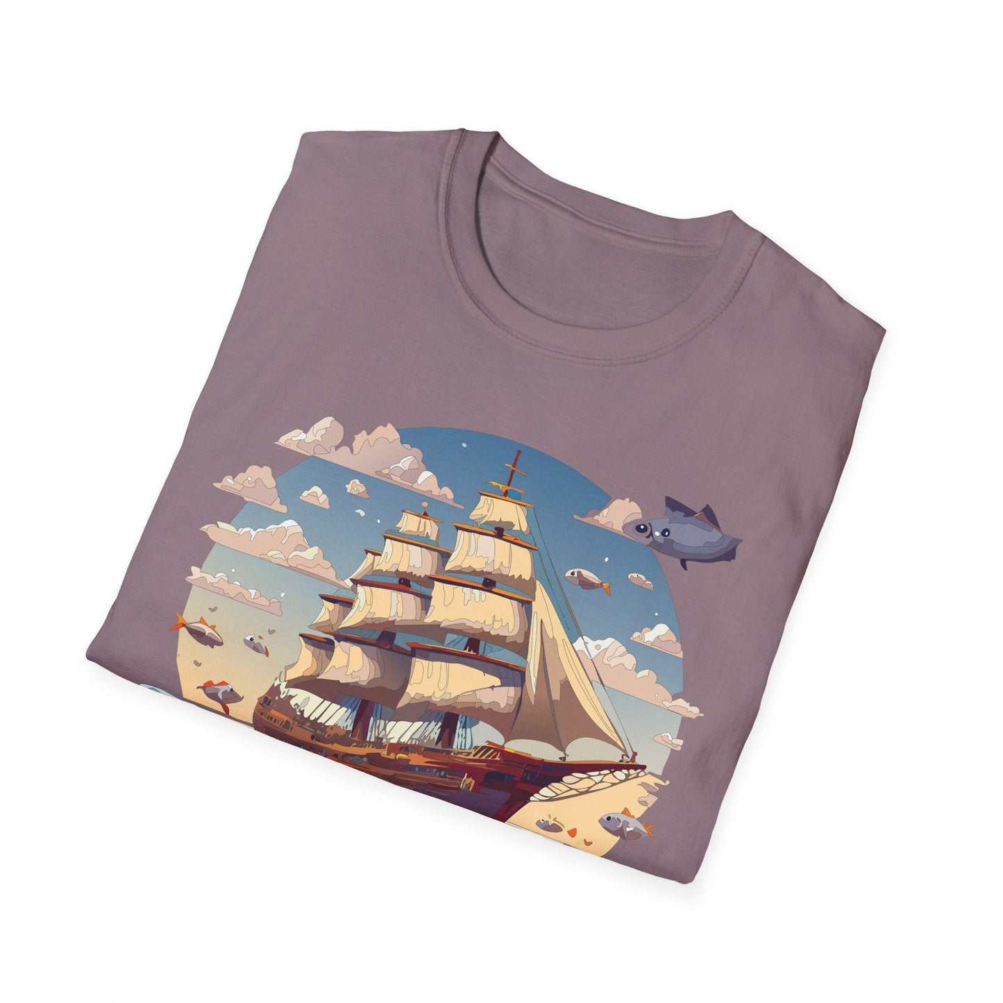 Nautical Ship Frigate Vessel T Shirt Unisex Premium Softstyle Cotton Tee Gildan 64000