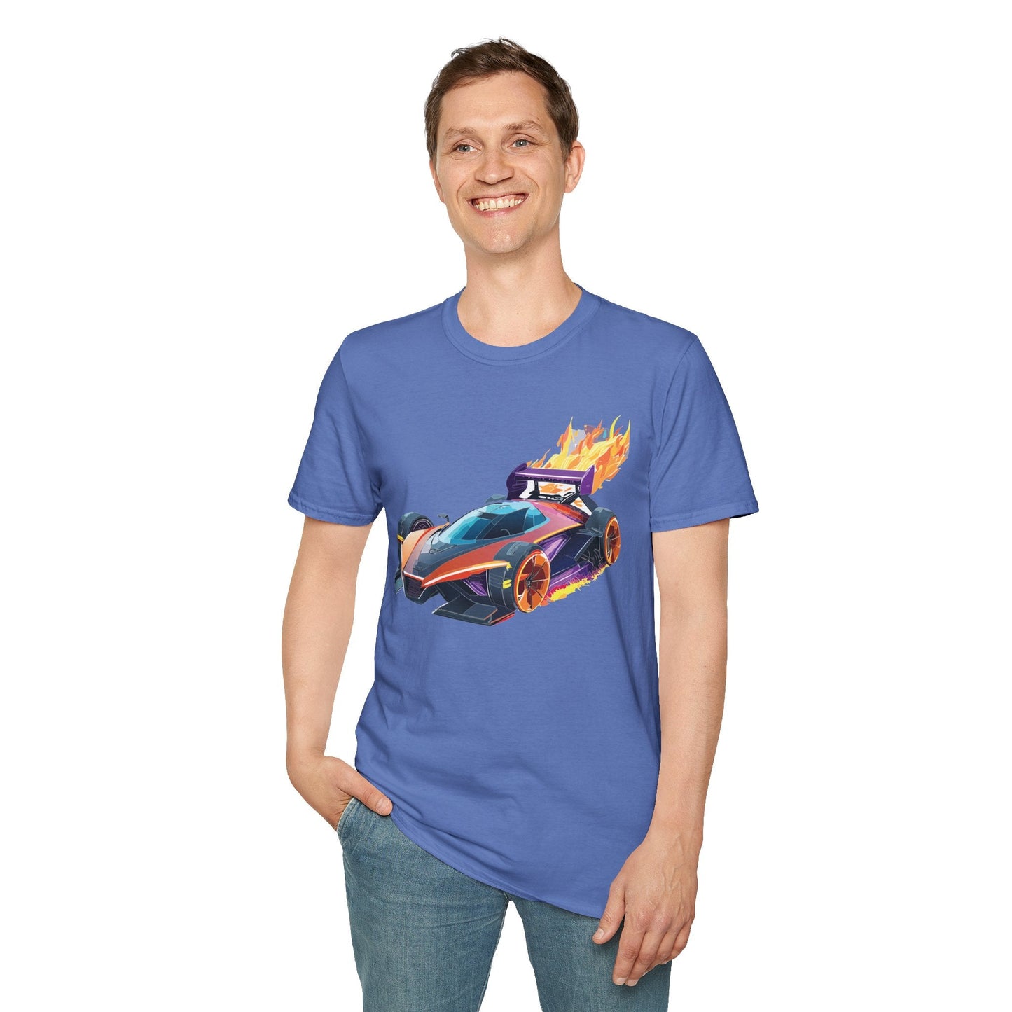 Unisex Car T Shirt Hot Wheels Graphic Tee Car Shirt Gildan Softstyle 64000 Cotton Tee