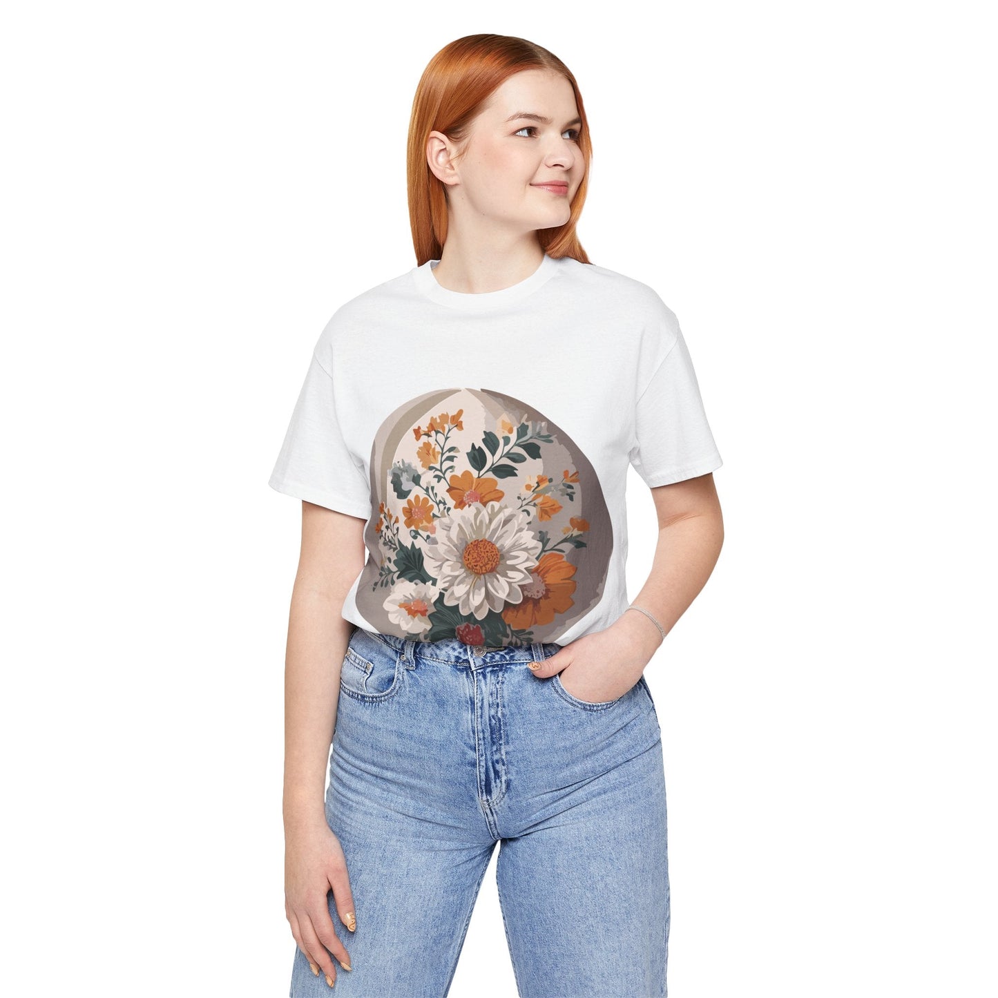 Retro2Nova Floral Shirt Unisex Jersey Short Sleeve Tee From Flowers Collection Free Shipping