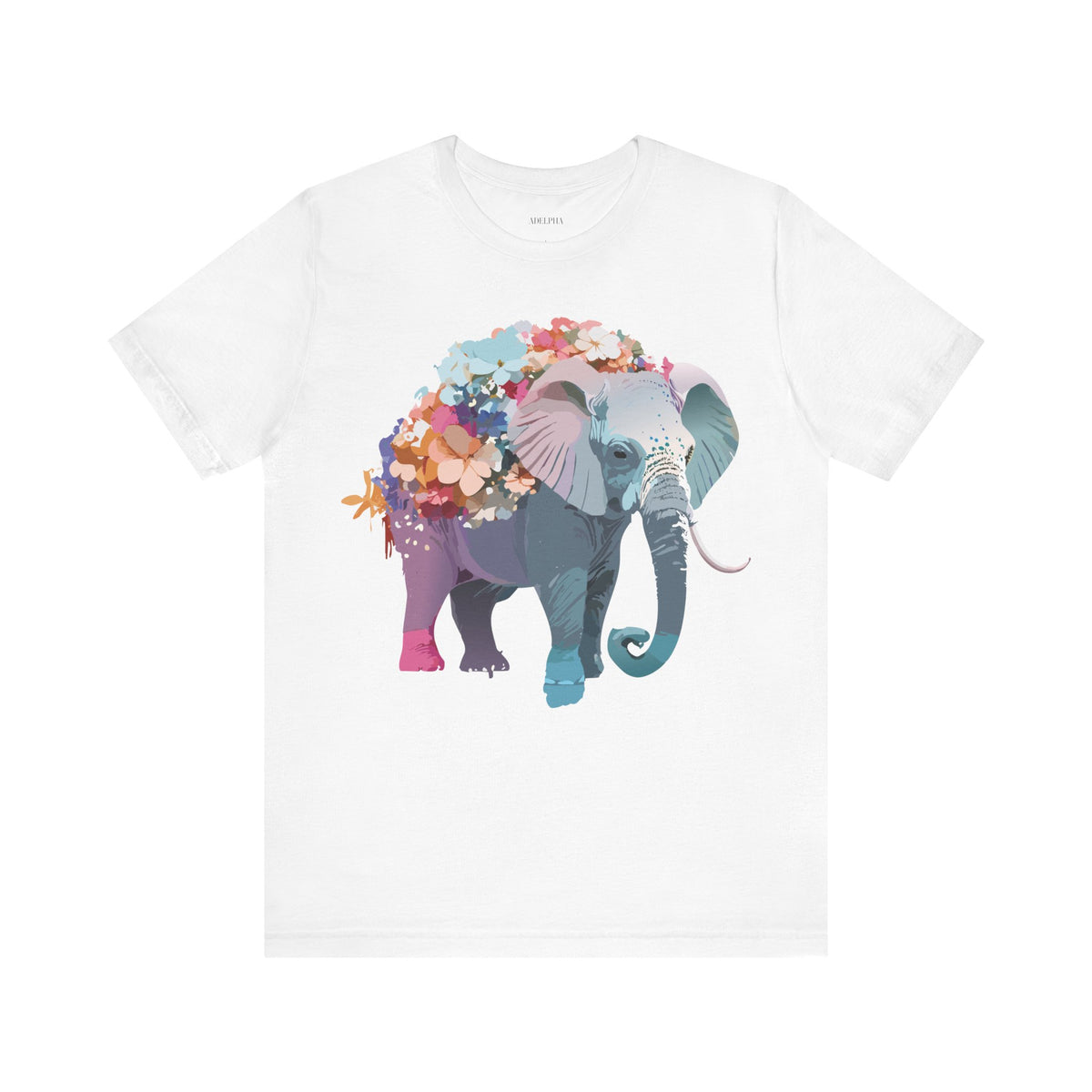 Elephant Graphic Unisex Cotton Bella+Canvas Tee with Art Animal Design e134