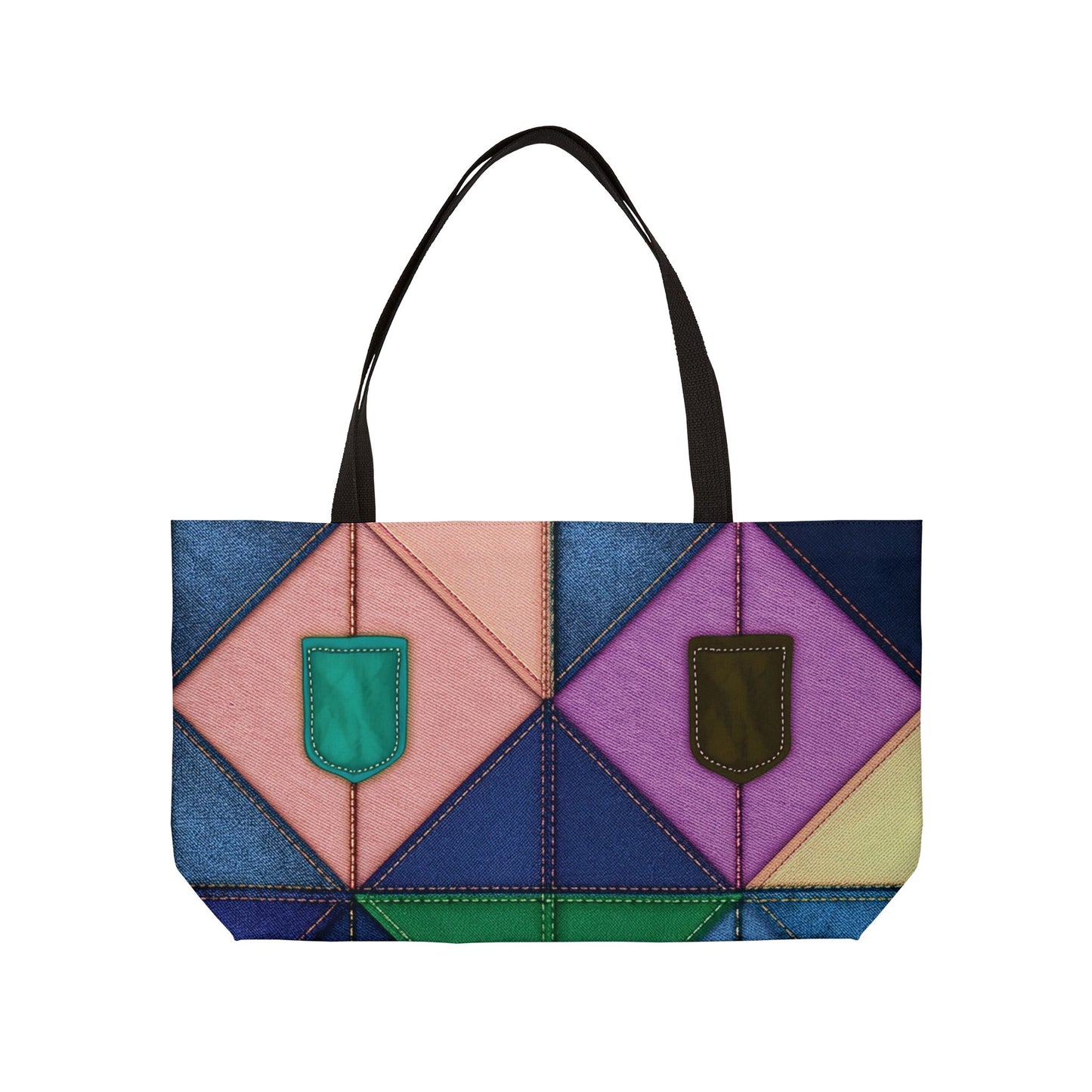 Denim Print Yoga Bag High-Quality 100% Spun Polyester 24x13 Canvas Gym Bag 31-2