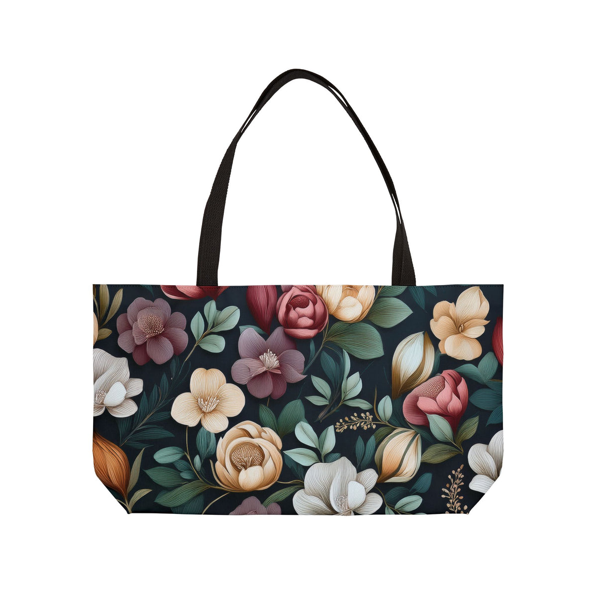 Floral Print Poly Canvas Weekender Bag 11