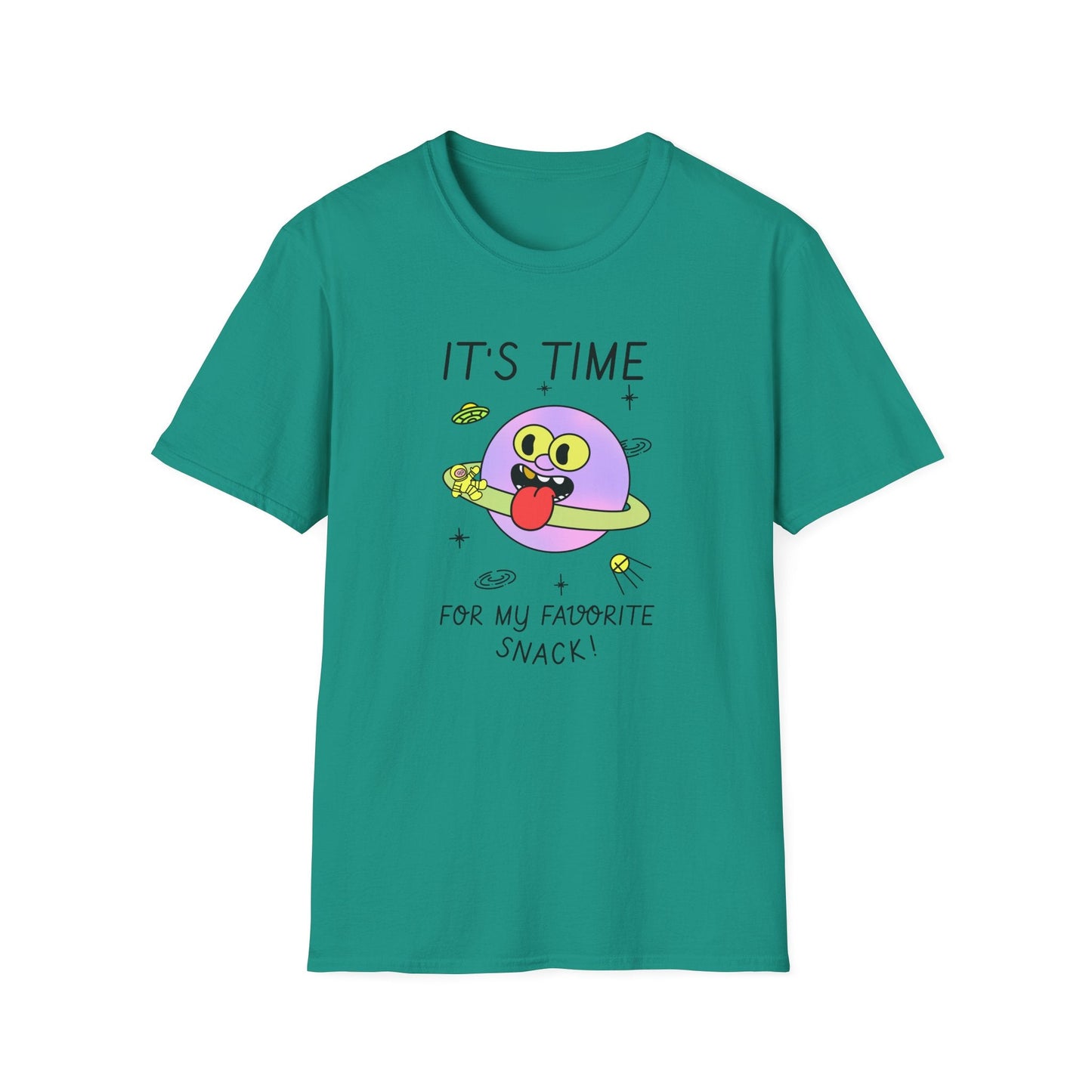 Snack Time Alien TShirt Time For My Favorite Snack Unisex Cotton Cute Space Graphic Tee
