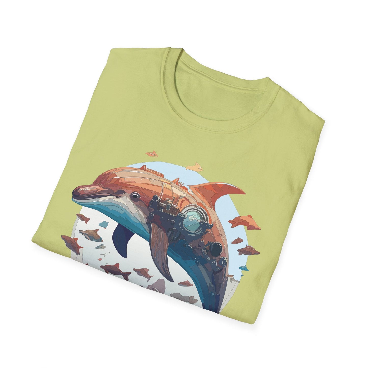 Unisex Dolphin Shirt Softstyle Tee Gildan 64000 Ring Spun Cotton Animal Graphic Design