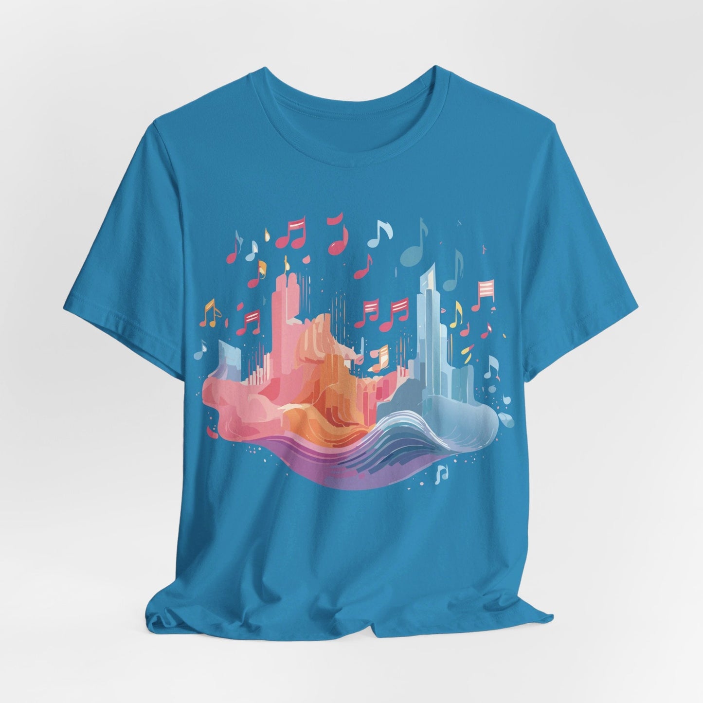 Music Graphic Unisex 100 Cotton Vintage Art with Musical Elements Tee 23