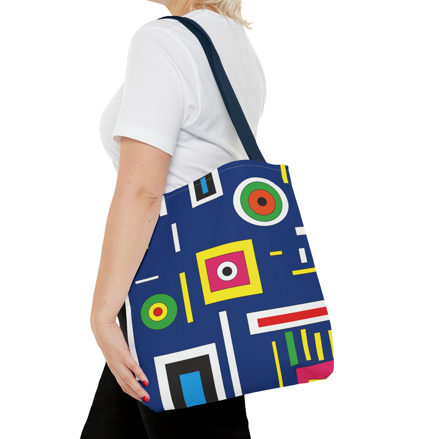 Canvas Bag with Abstract Prints