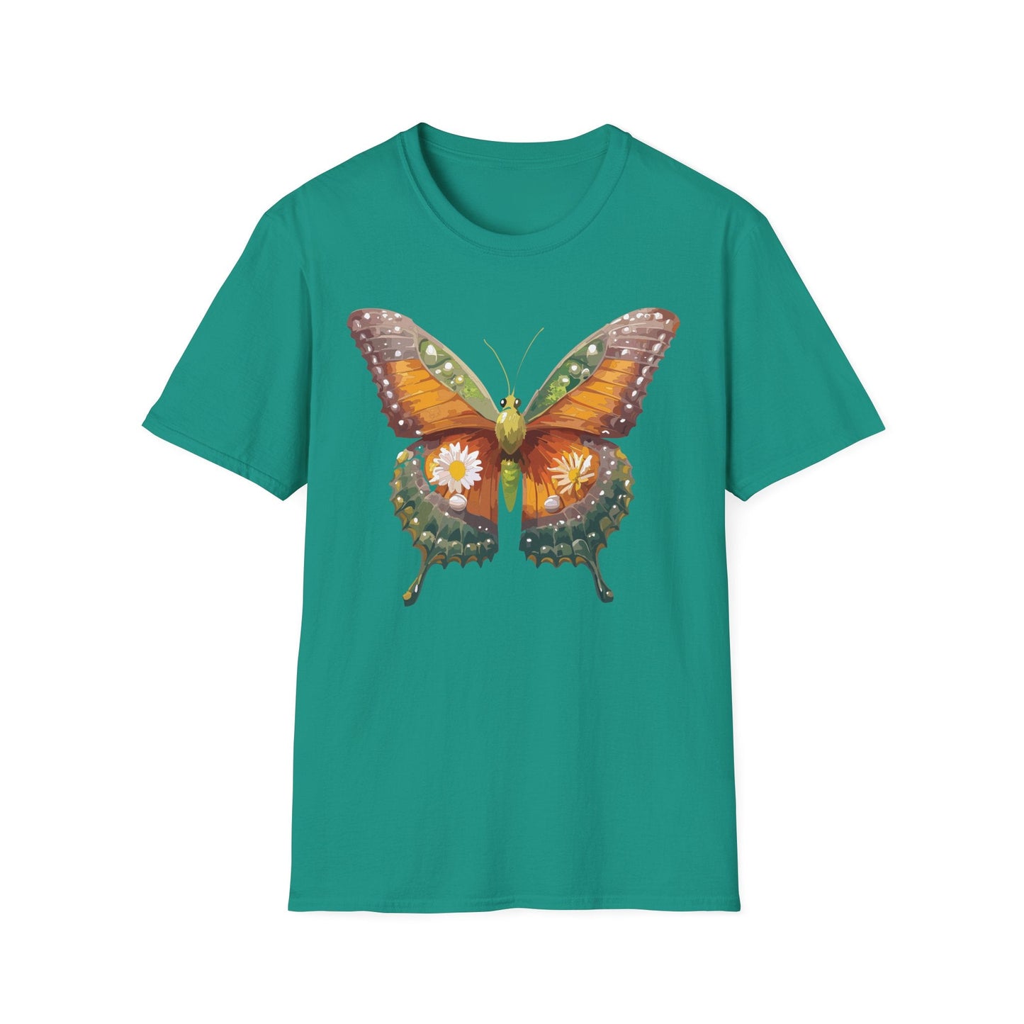 Butterfly T Shirt Unisex Monarch Shirt Gildan Softstyle 64000 100 Percent Ring Spun Cotton