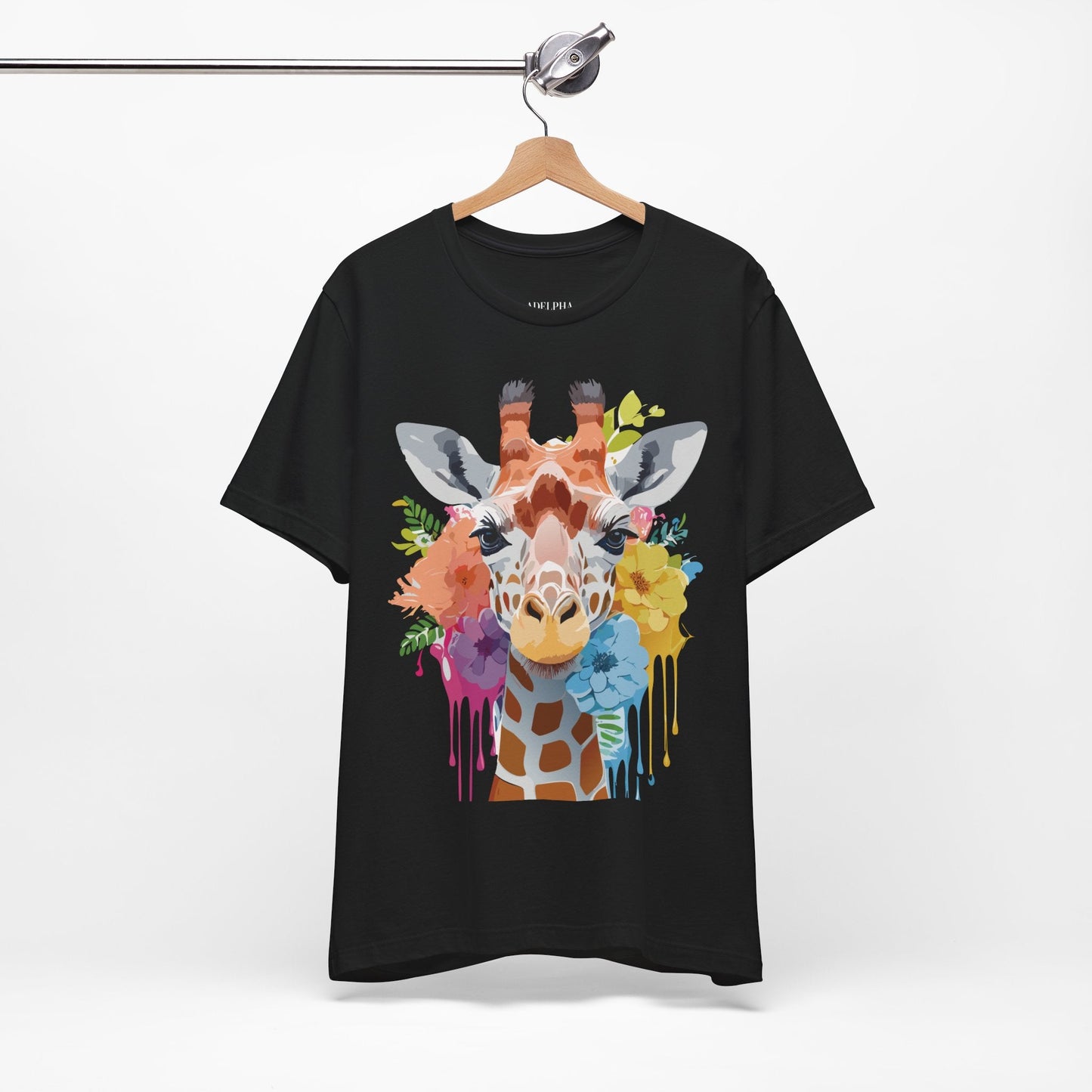 Giraffe Graphic Tee By Adelpha Unisex Vintage Inspired Art Design Short Sleeve Jersey Shirt