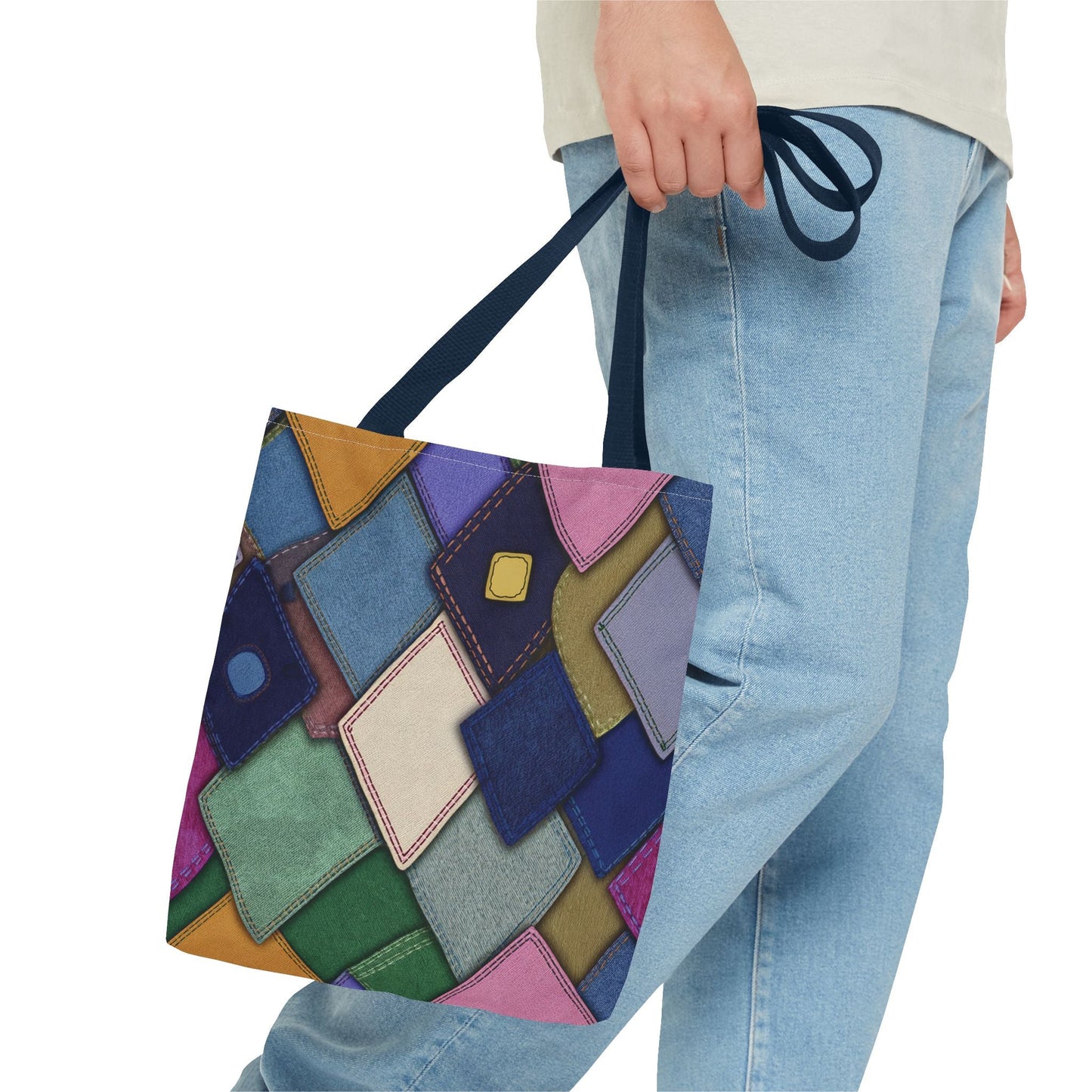 Denim Canvas Bag, Tote Bag Denim Printify