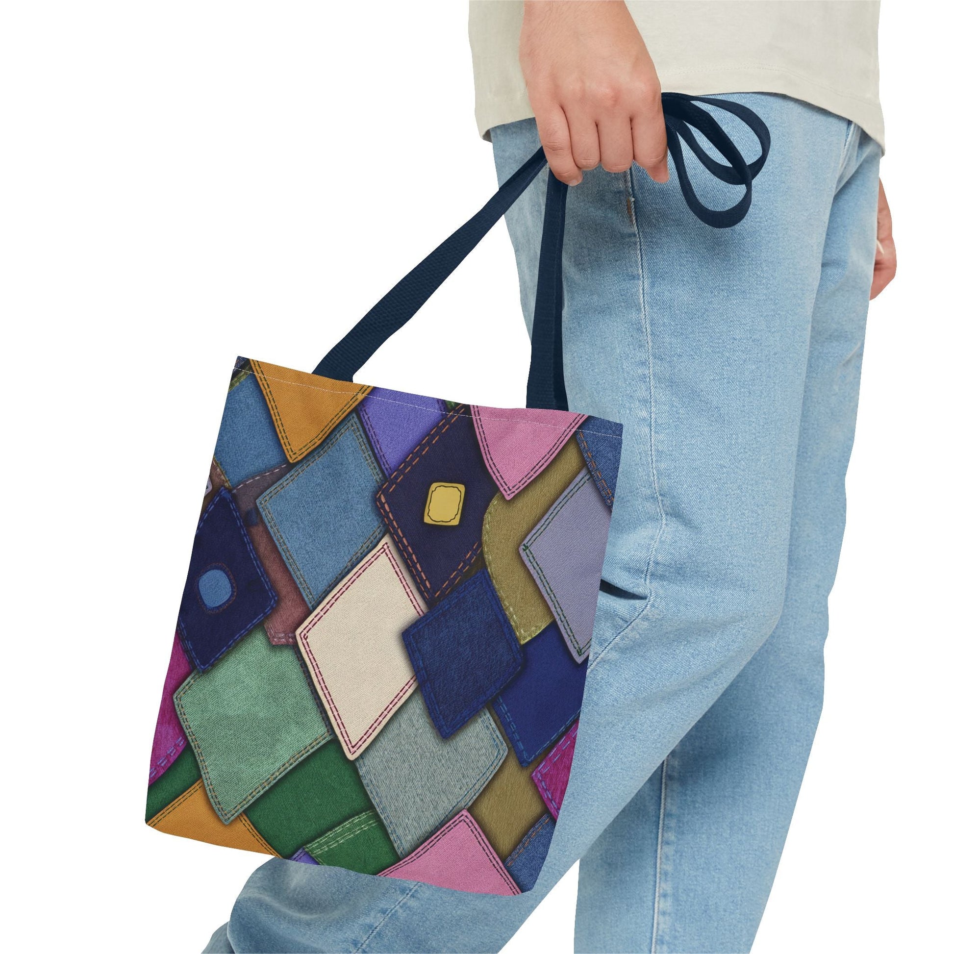 Denim Canvas Bag, Tote Bag Denim Printify