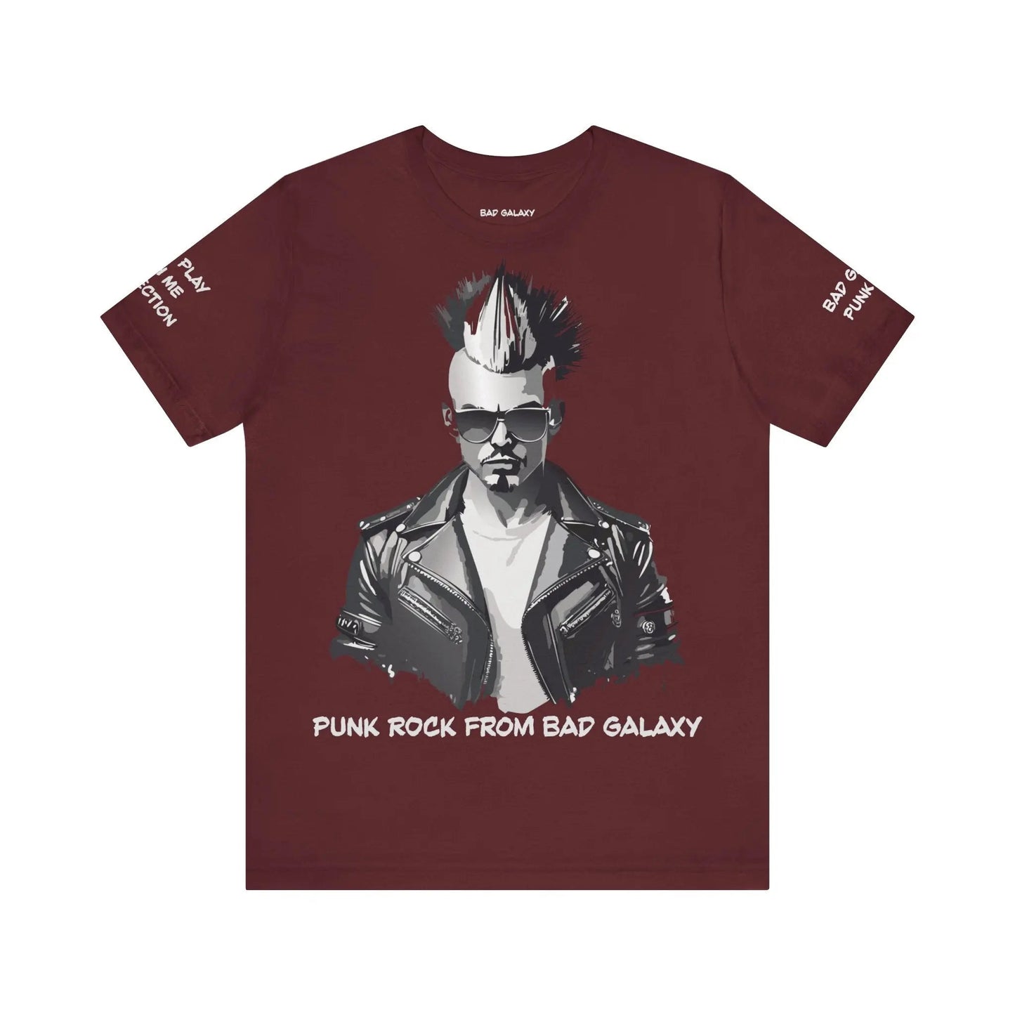 Punk Rock Tee Shirt Made To Order From Bad Galaxy Eco Friendly Inks Cotton Tee Made In USA