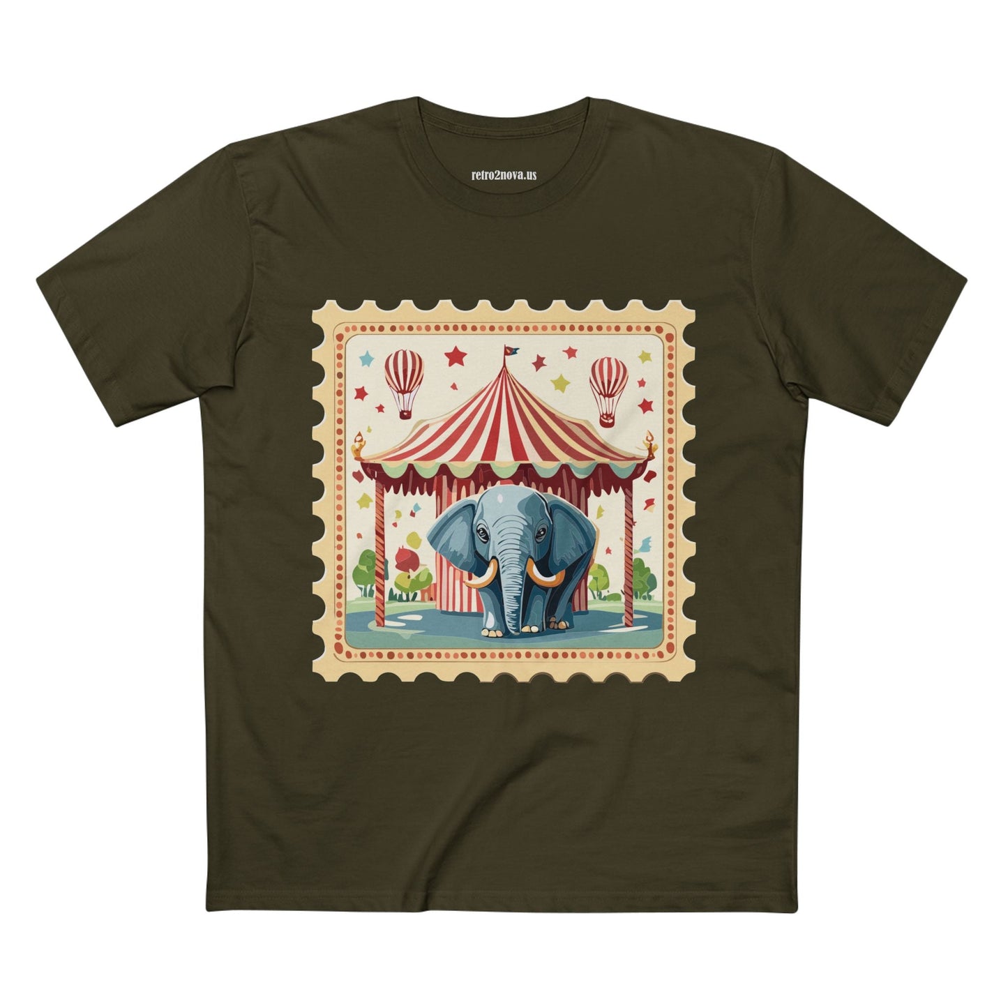 Retro2Nova Stamp Shirt Postage Stamp Art Design Unisex Premium Cotton Tee From Our Art Collection