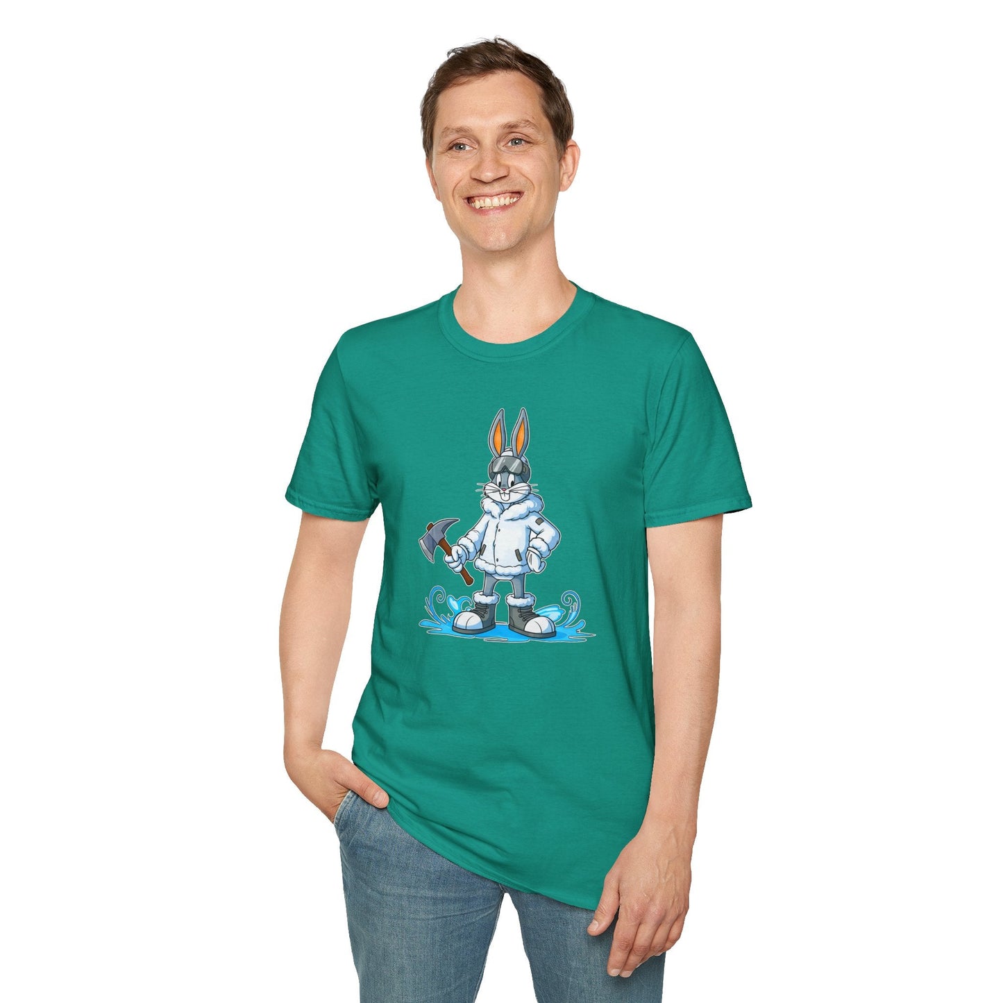 Cartoon Bunny Graphic Unisex Cotton Animal Animation Artwork Design Tee 25