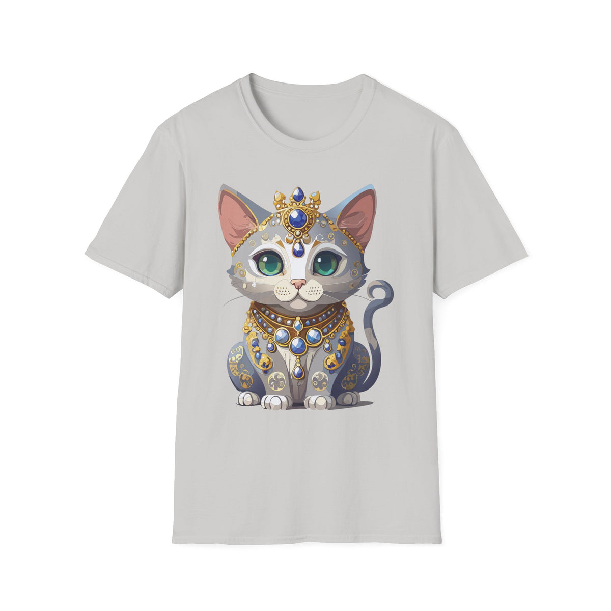 Jeweled Royal Cat T-Shirt | Gemstone Crown Kitty