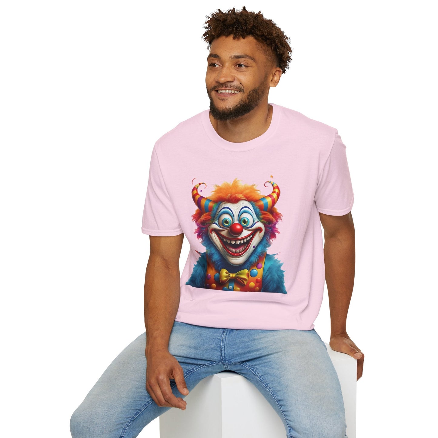 Unisex Clown Shirt Circus Tee Funny Man Shirt Scary Man Shirt Gildan Softstyle 64000