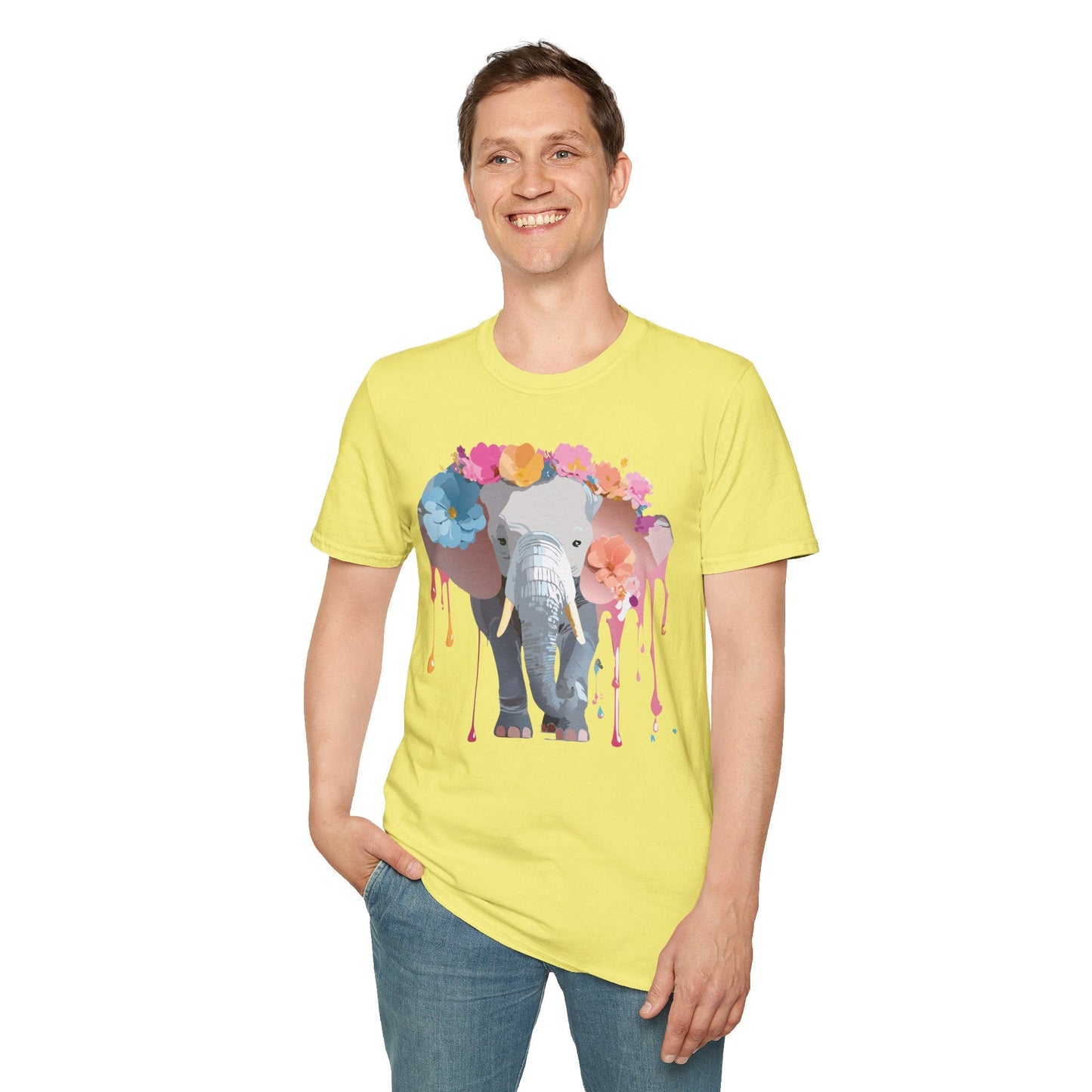 Elephant T Shirt Unisex Softstyle Gildan 64000 Elephant On T Shirt Animation Animals Tee