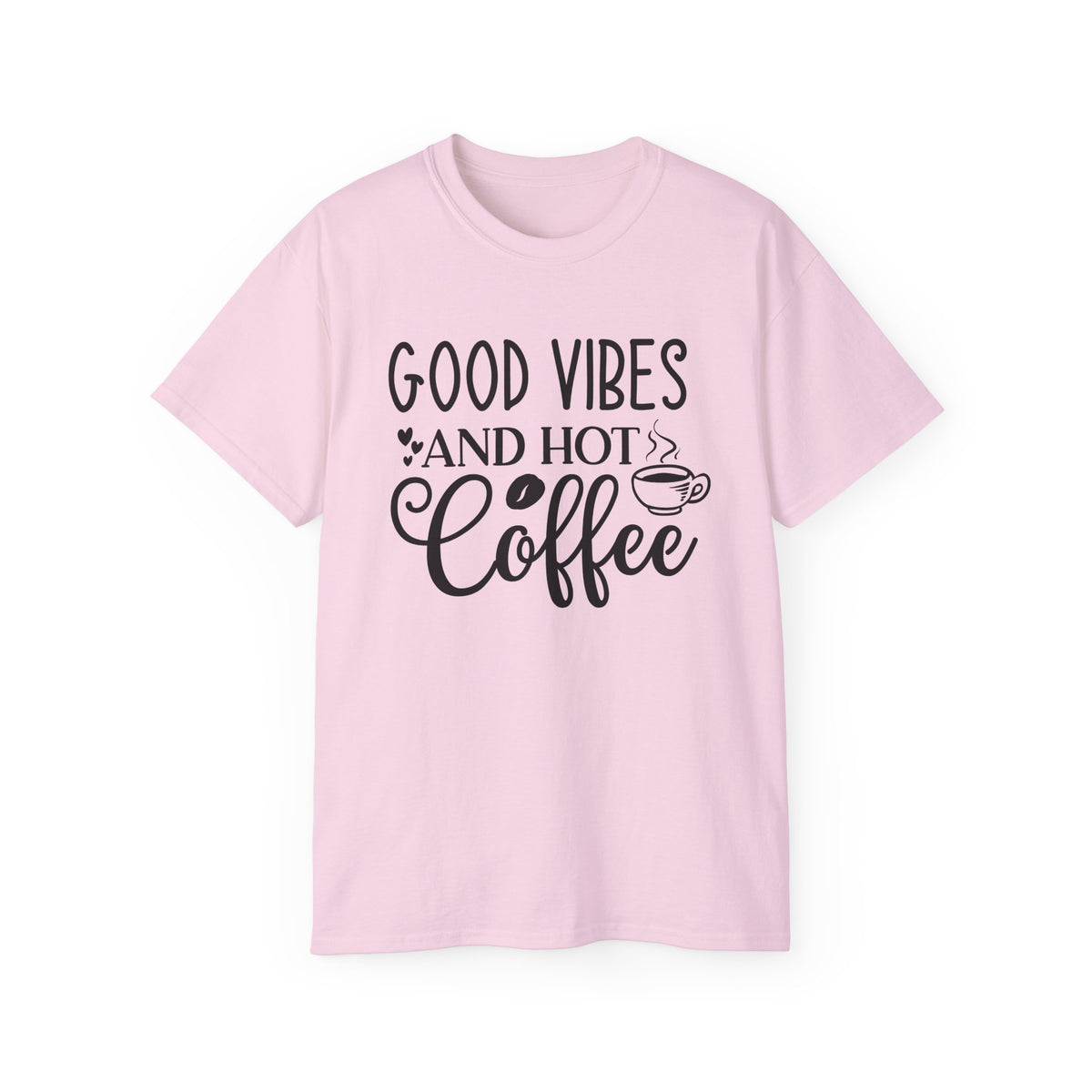 Good Vibes and Hot Coffee Tee | Coffee Lover Shirt, Morning Coffee Quote