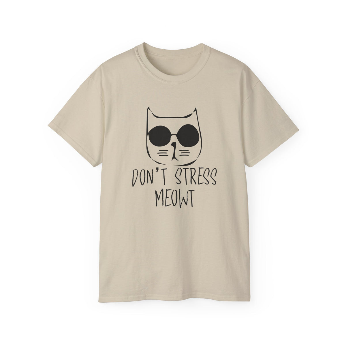 Don't Stress Meowt Cat Face Tee | Cat with Sunglasses Shirt