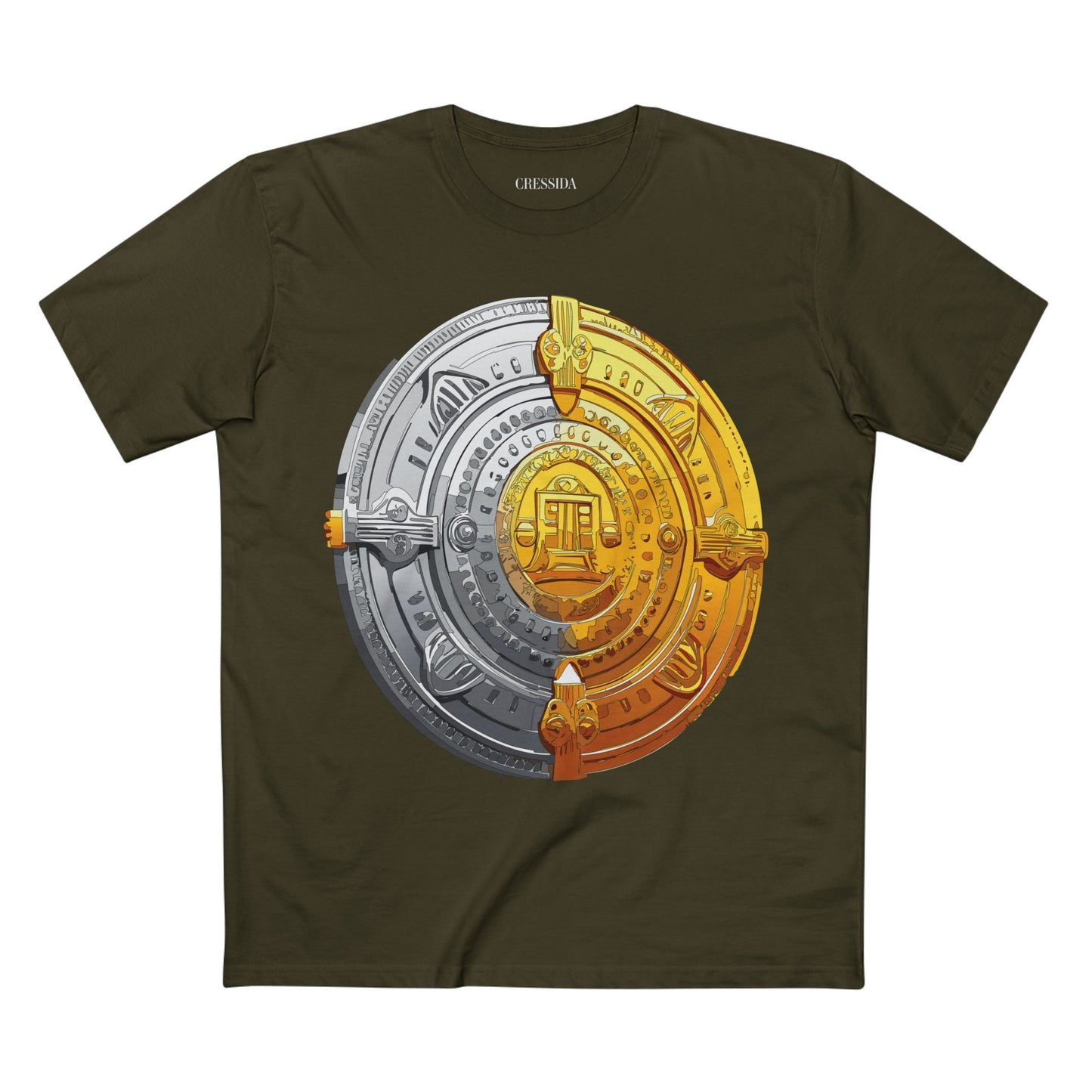 Antique Gold Coin Graphic Design T-Shirt Unisex 100 Cotton With Golden Print Artwork Tee 15