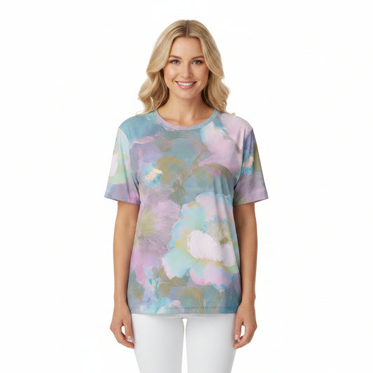 Unisex Poly T-Shirt with Floral Print