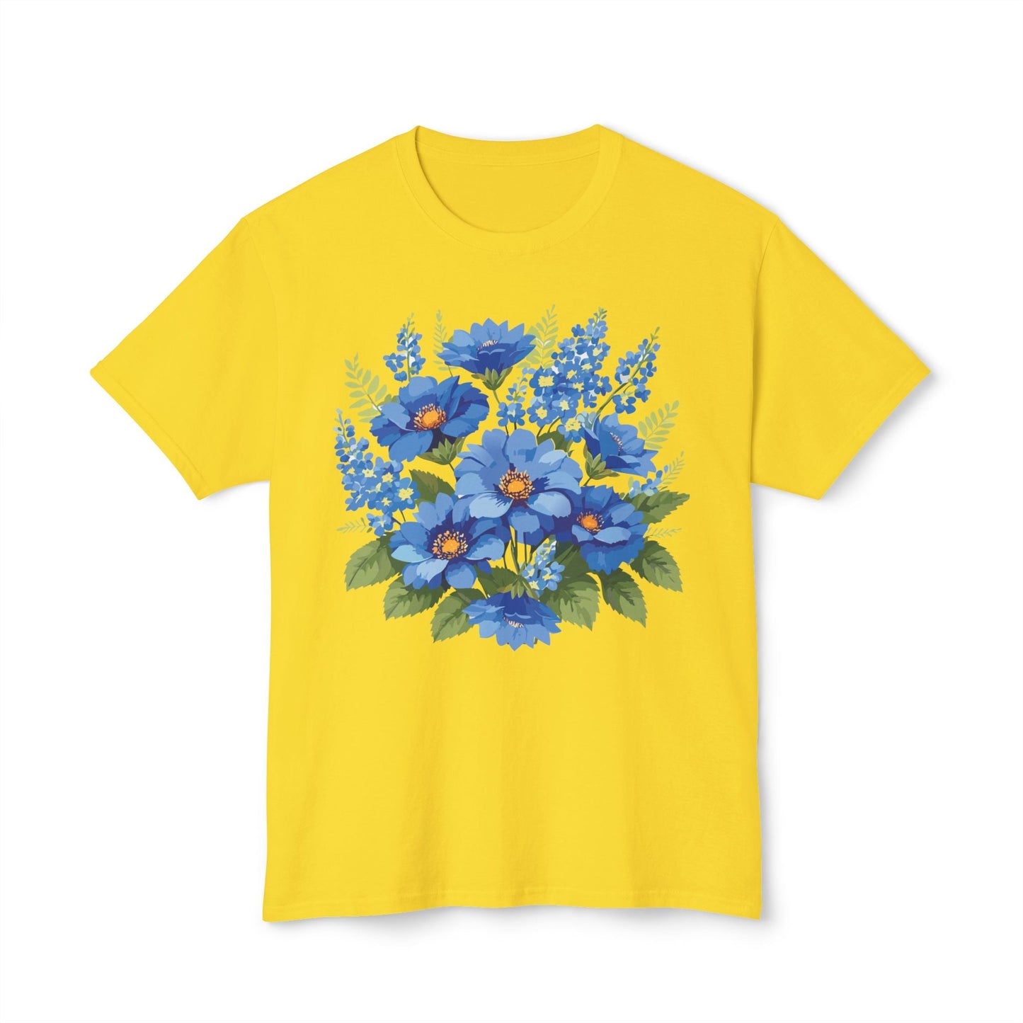 Unisex Floral Art T Shirt Cotton Tee With Vintage Flowers Art Print Breathable USA Made