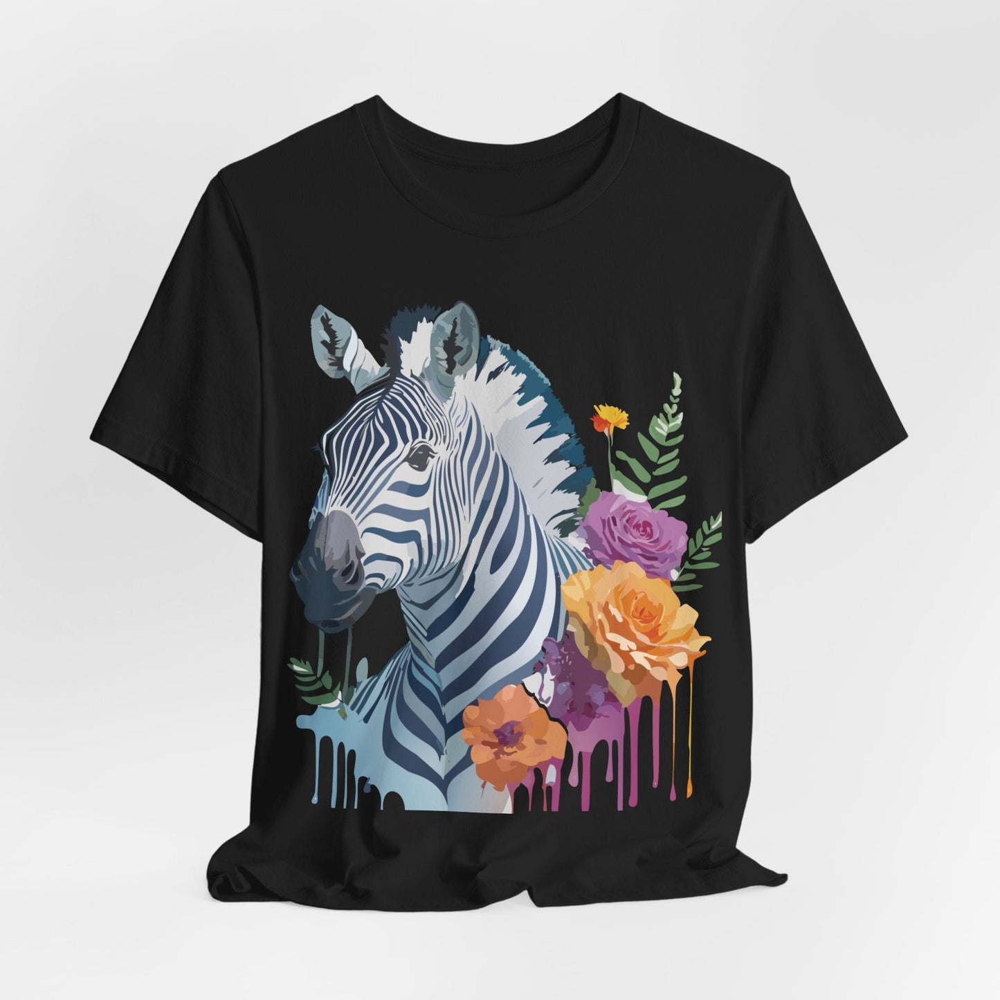 Zebra Graphic Unisex 100 Cotton Vintage Animal Art T-Shirt 4