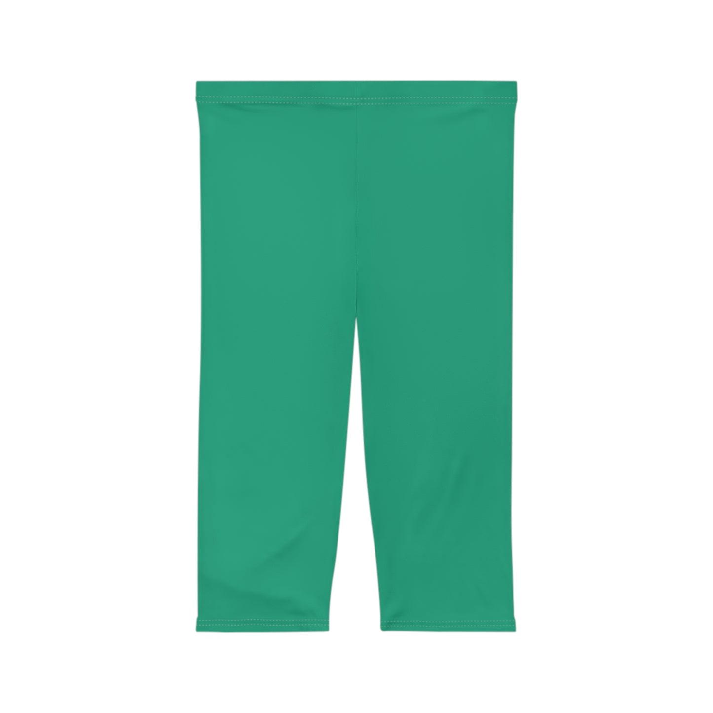 Seaweed Color Women's Brushed Suede Poly Span Casual Capri Leggings XS-2XL