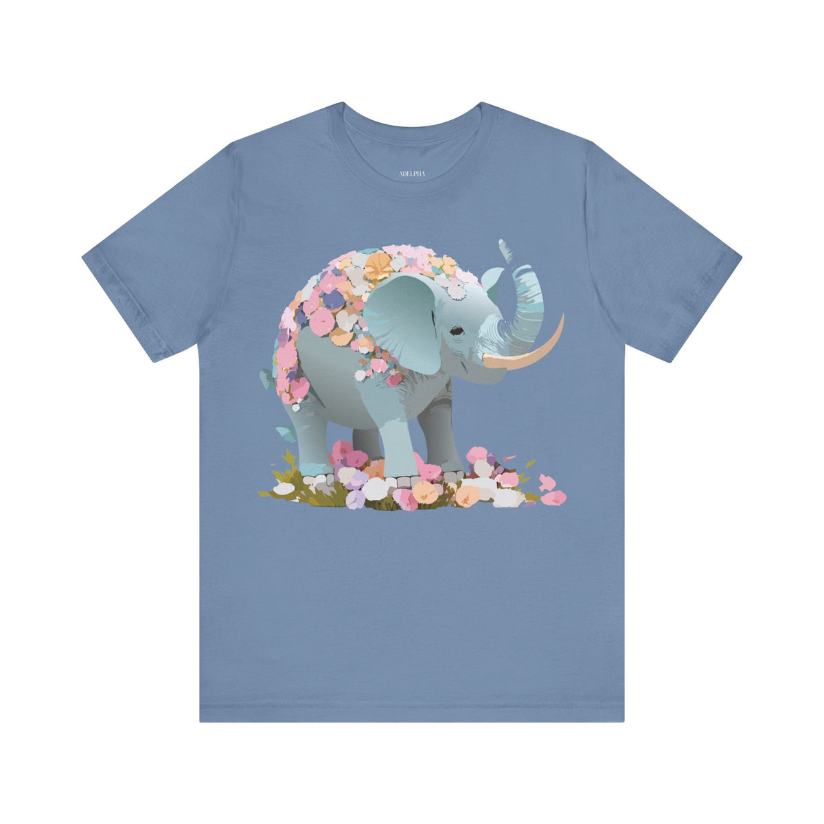 Elephant Graphic Unisex Cotton Bella+Canvas Tee with Art Animal Design d18