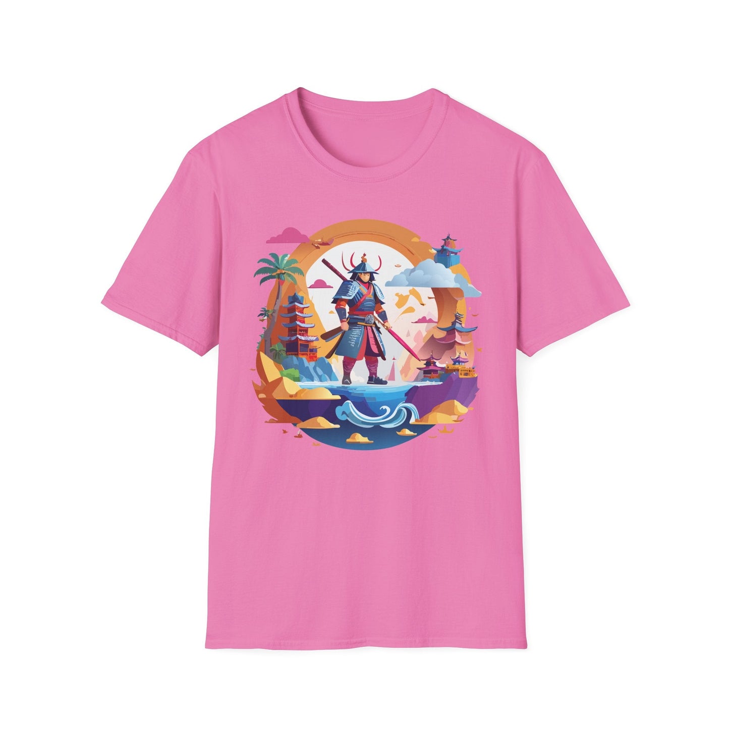 Samurai T Shirt Unisex Gildan Softstyle 64000 100 Percent Ring Spun Cotton Lightweight Tee