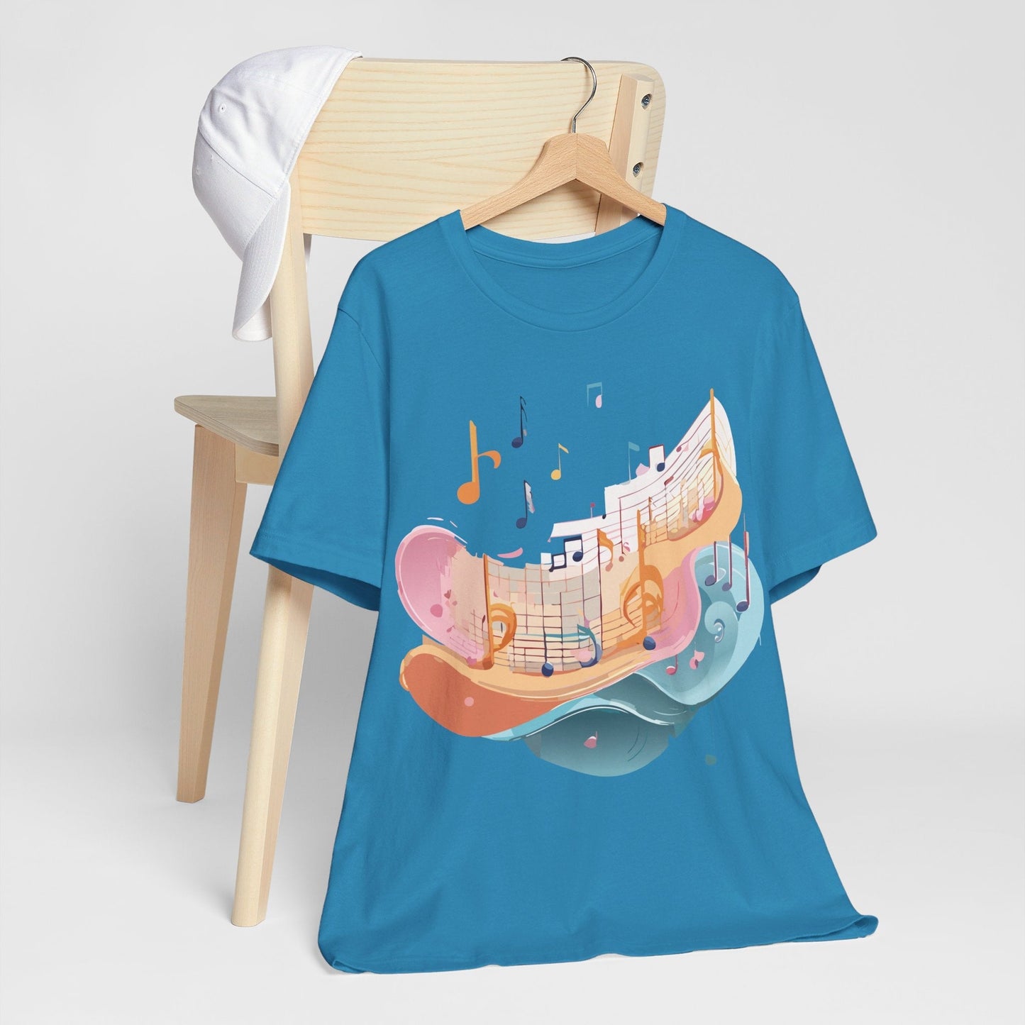 Music Graphic Unisex 100 Cotton Vintage Art with Musical Elements Tee 27