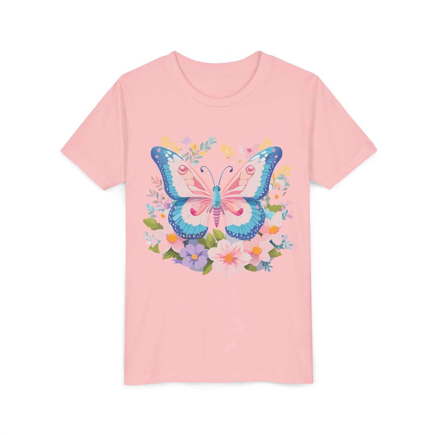 Camiseta juvenil Butterfly Blossom: camiseta de manga corta colorida para celebraciones de primavera (9 a 14 años)