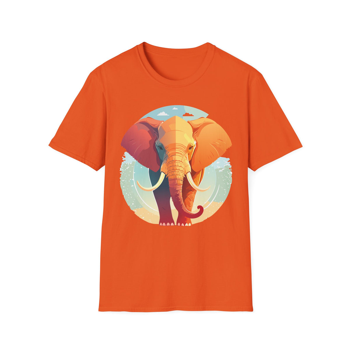 Colorful Elephant Illustration T-Shirt | Vibrant Safari Animal Tee