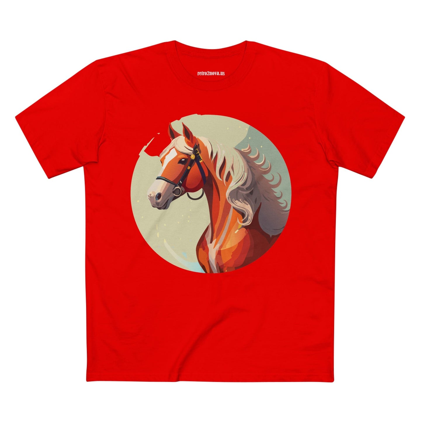 Unisex Premium Cotton Staple Tee With Original Horse Shirt Art Design For Animal Lovers Breathable Comfort Retro2Nova