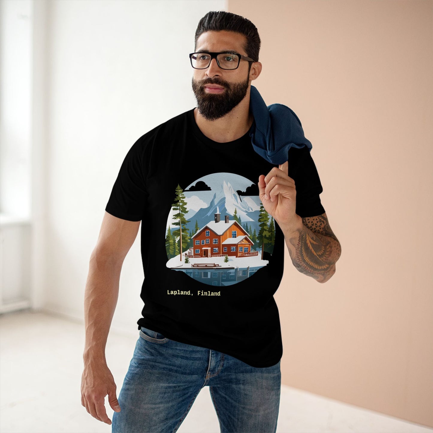 Lapland Travel Shirt TT 58 Unisex Premium Cotton Tee With Original Art Design From Retro2Nova