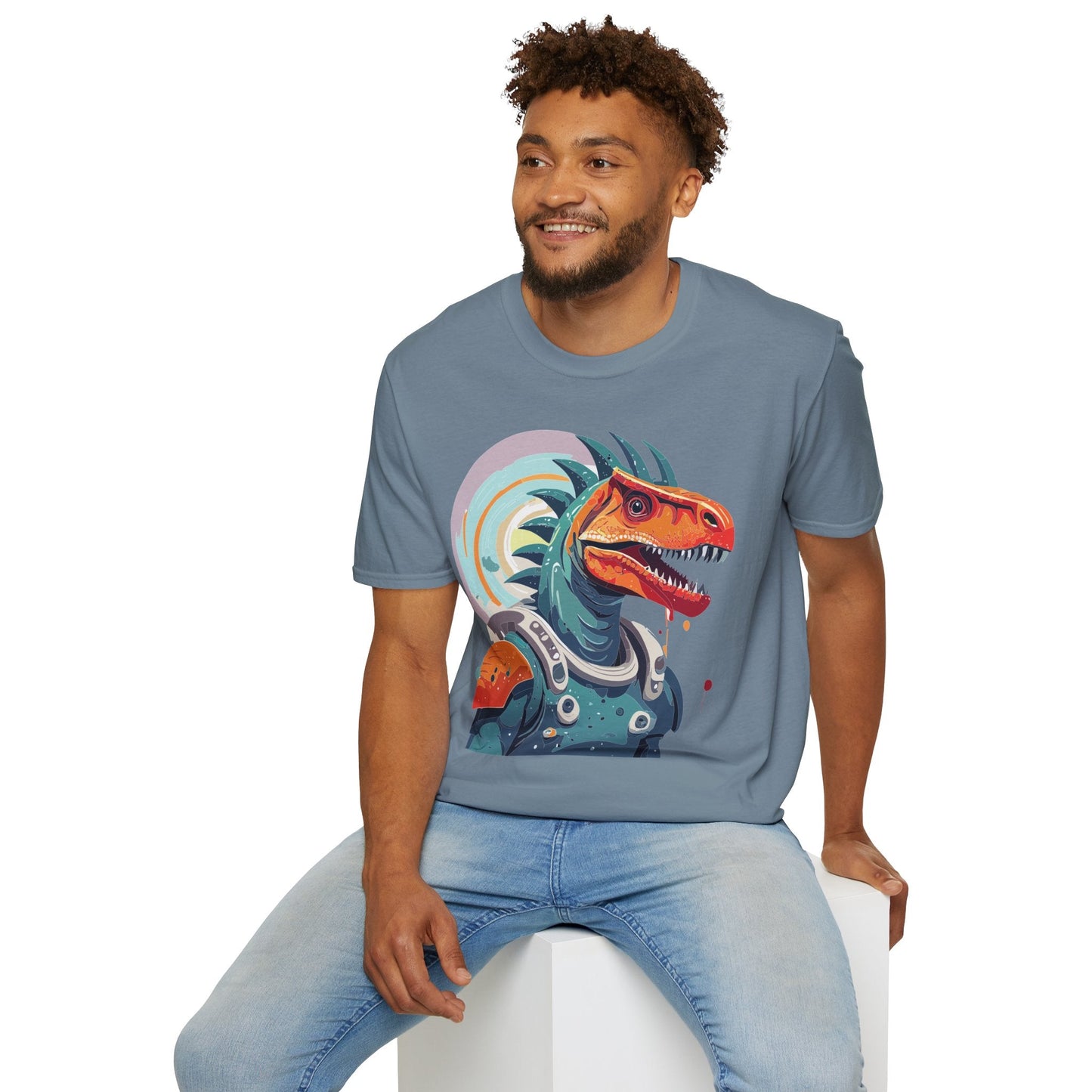 Unisex Gildan Softstyle 64000 Alien T Shirt With Cosmos Space Alien Art Graphic Tee