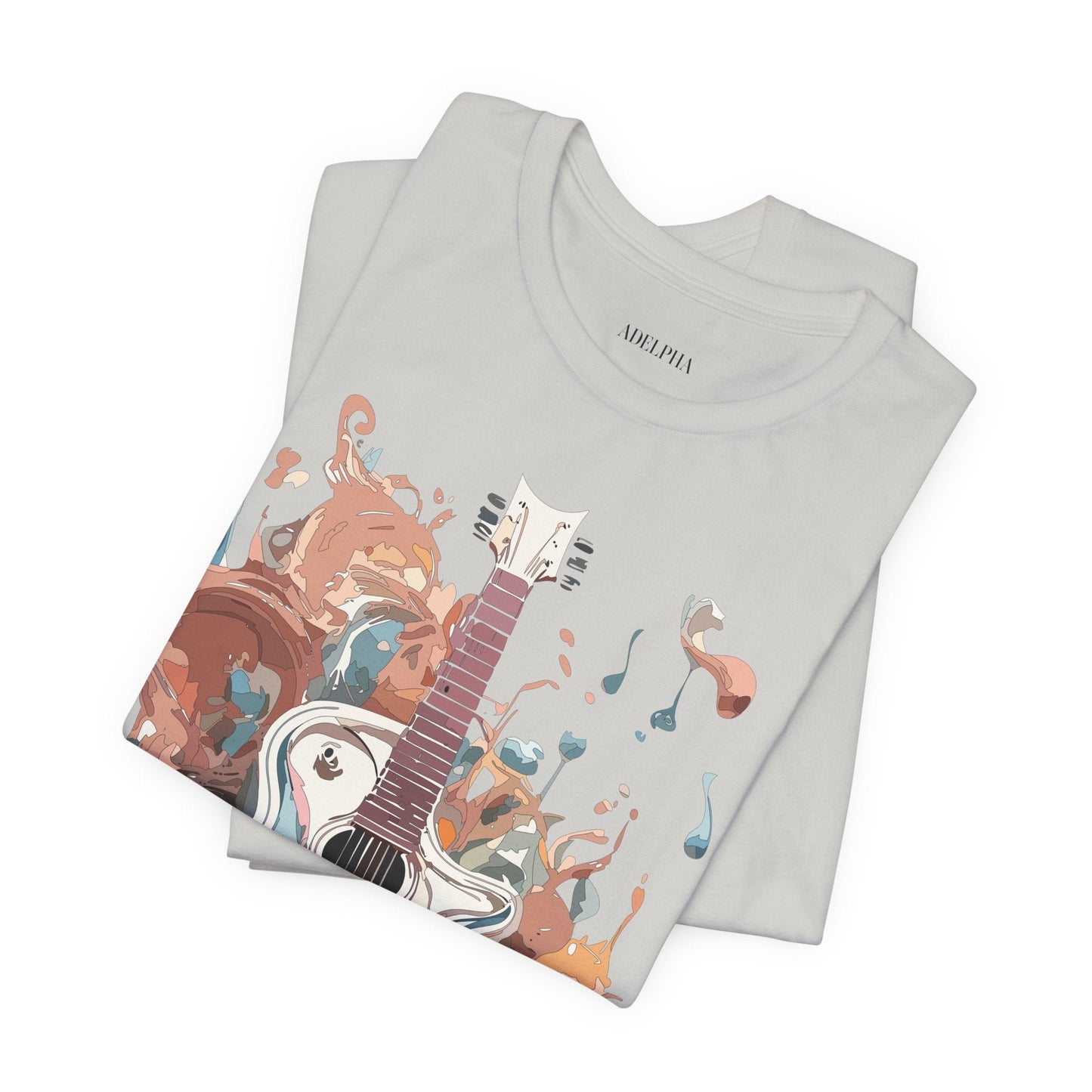 Music Graphic Unisex 100 Cotton Vintage Art with Musical Elements Tee 56
