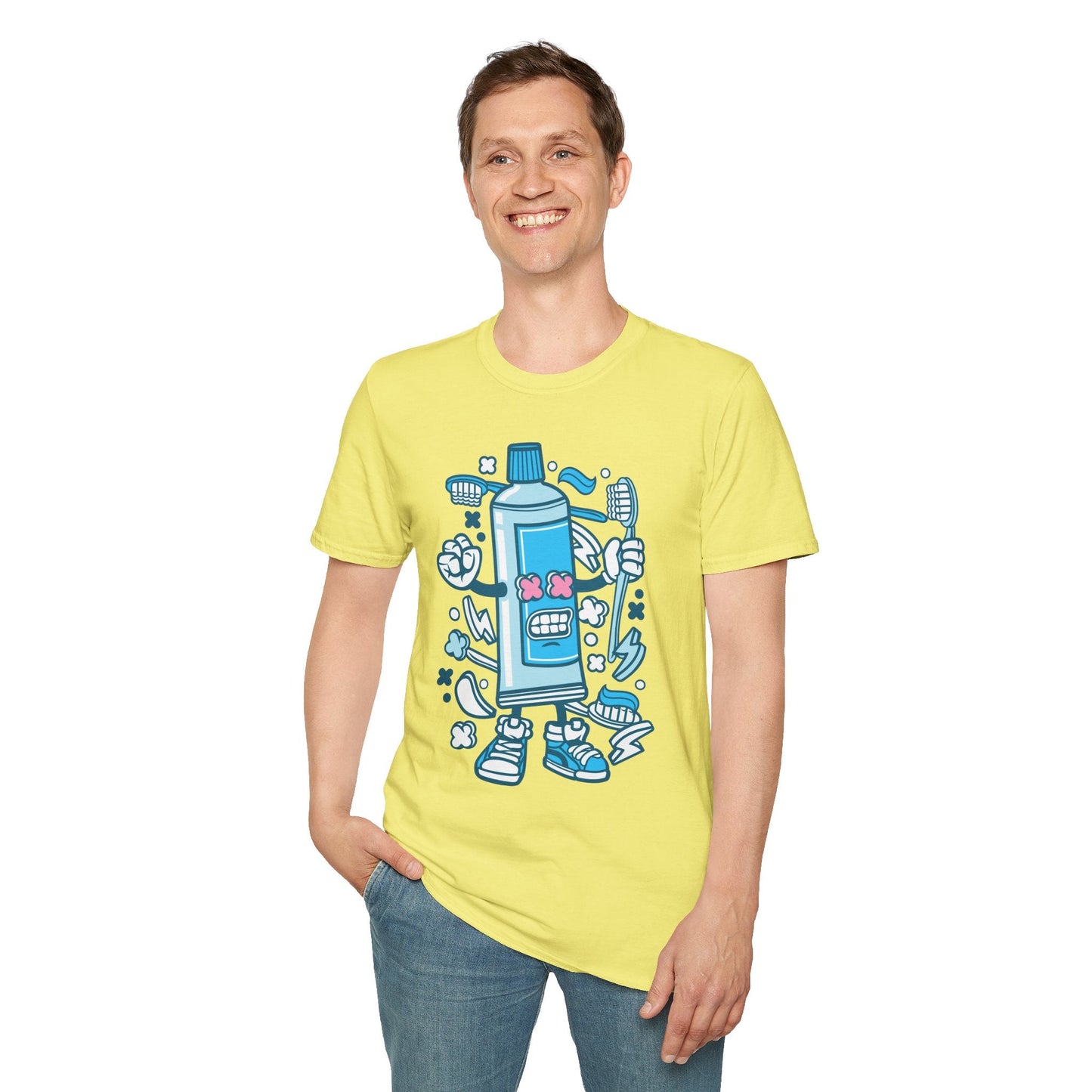Cartoon Animation T Shirt Unisex Gildan Softstyle 64000 Tee With Fun Art Design Artwork