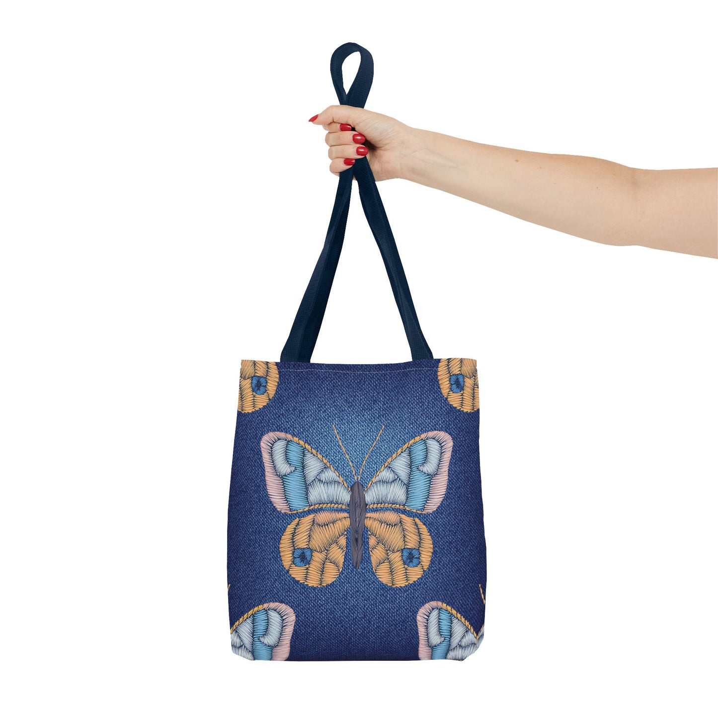 Denim Fabric Imitation Print Unisex Canvas Bag Poly Spun 3 Sizes Tote Bag 175