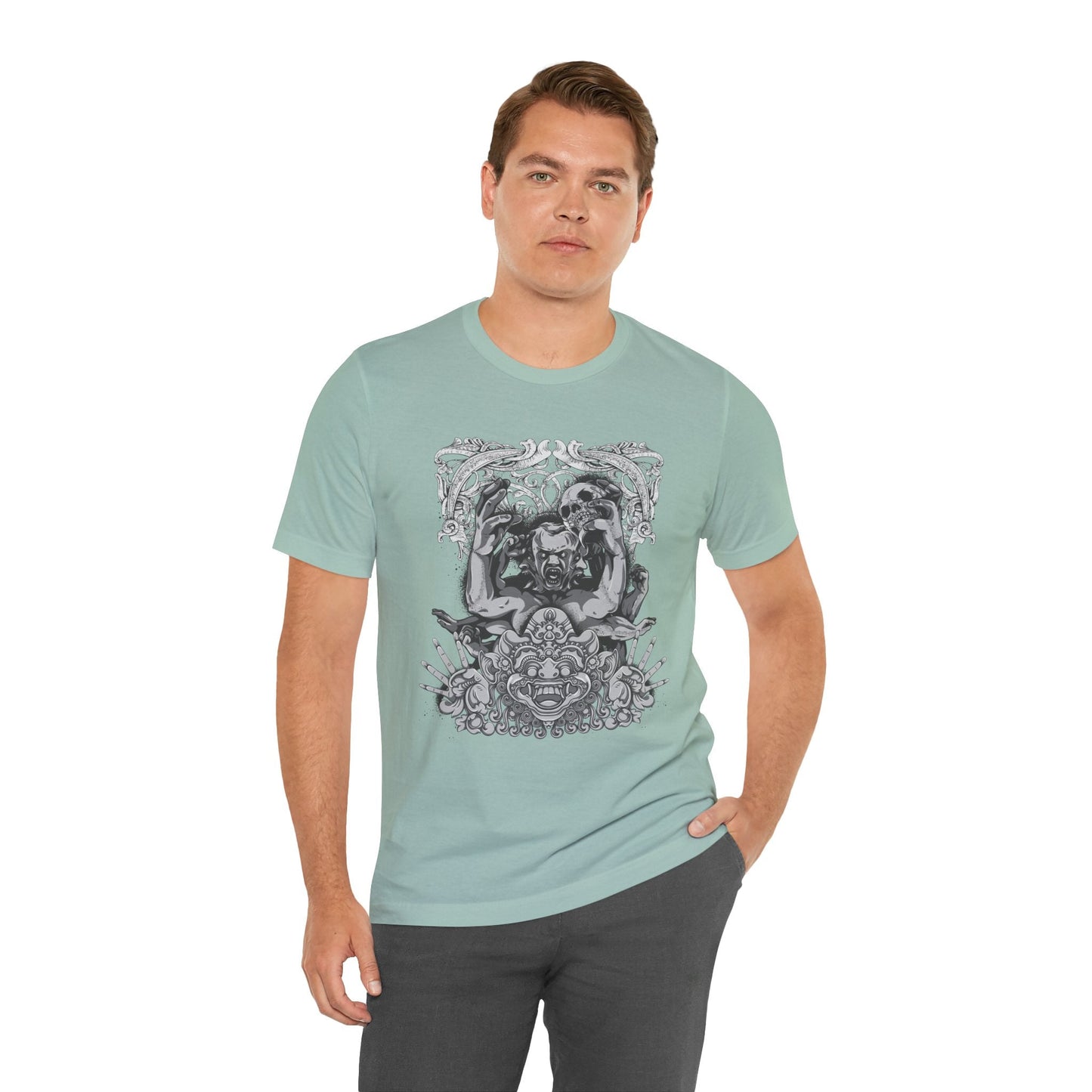 Mask Artwork Illustration Graphic Unisex Cotton T-Shirt r17